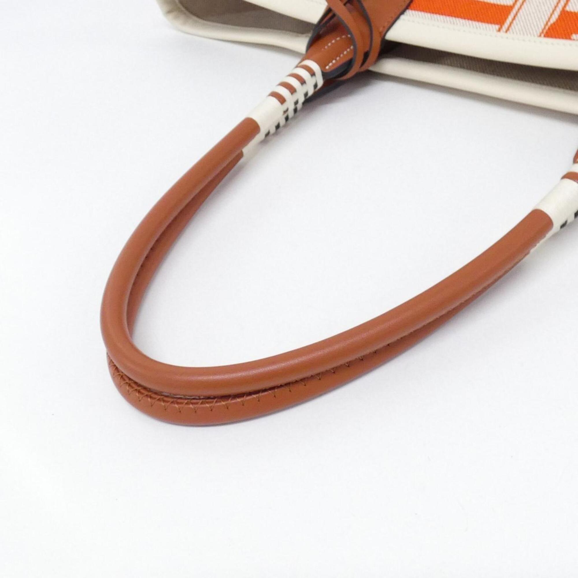 Hermes Beige Ecru Orange Swift Leather Handbag (Pre-Owned)