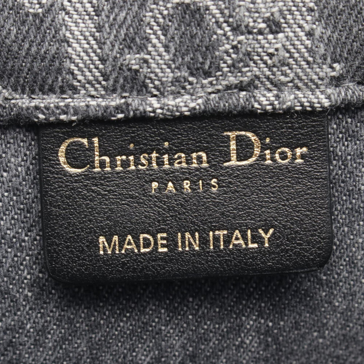 Christian Dior Black Gray Canvas Handbag Tote Bag (Pre-Owned)