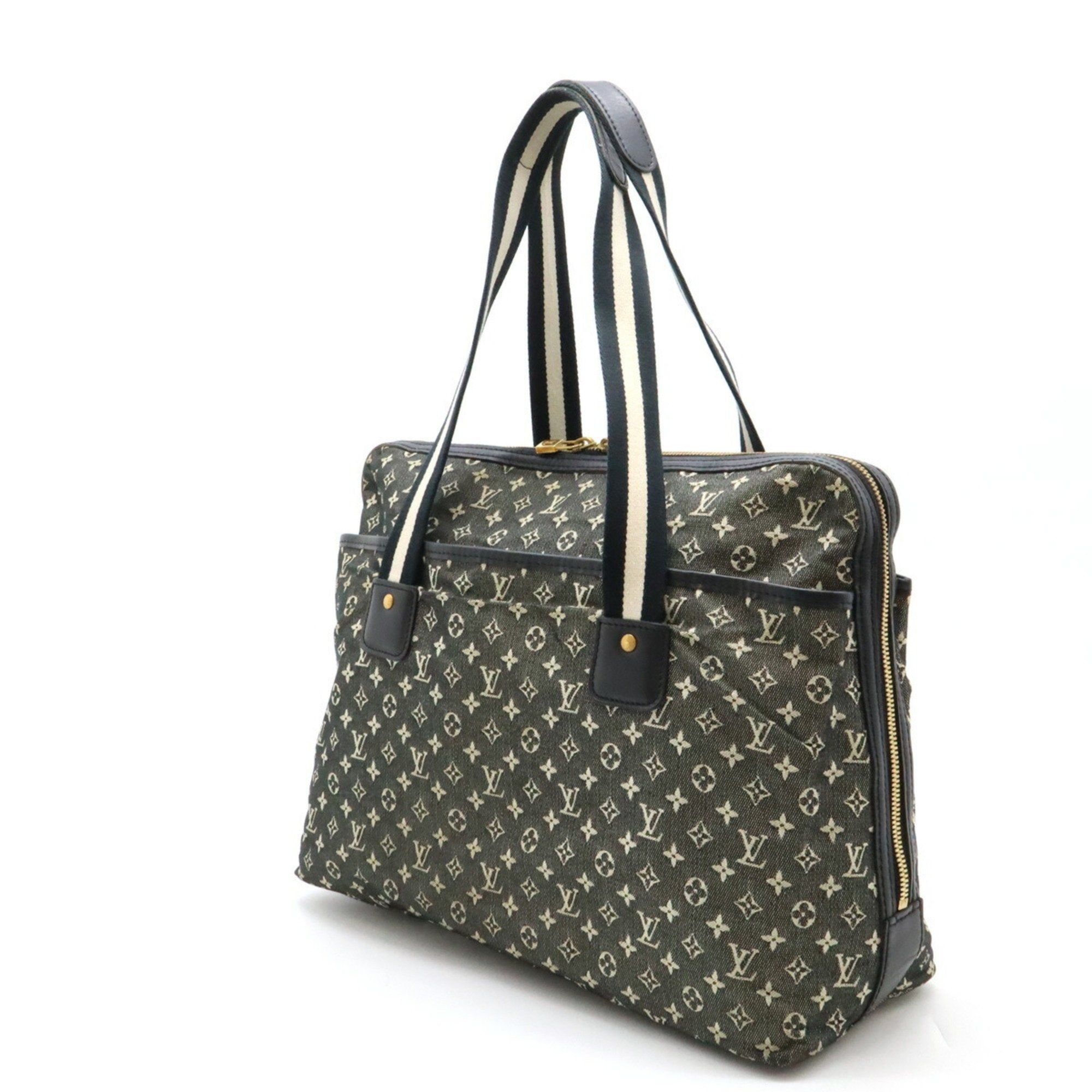 Louis Vuitton Black Noir Canvas Leather Shoulder Bag Tote Bag (Pre-Owned)