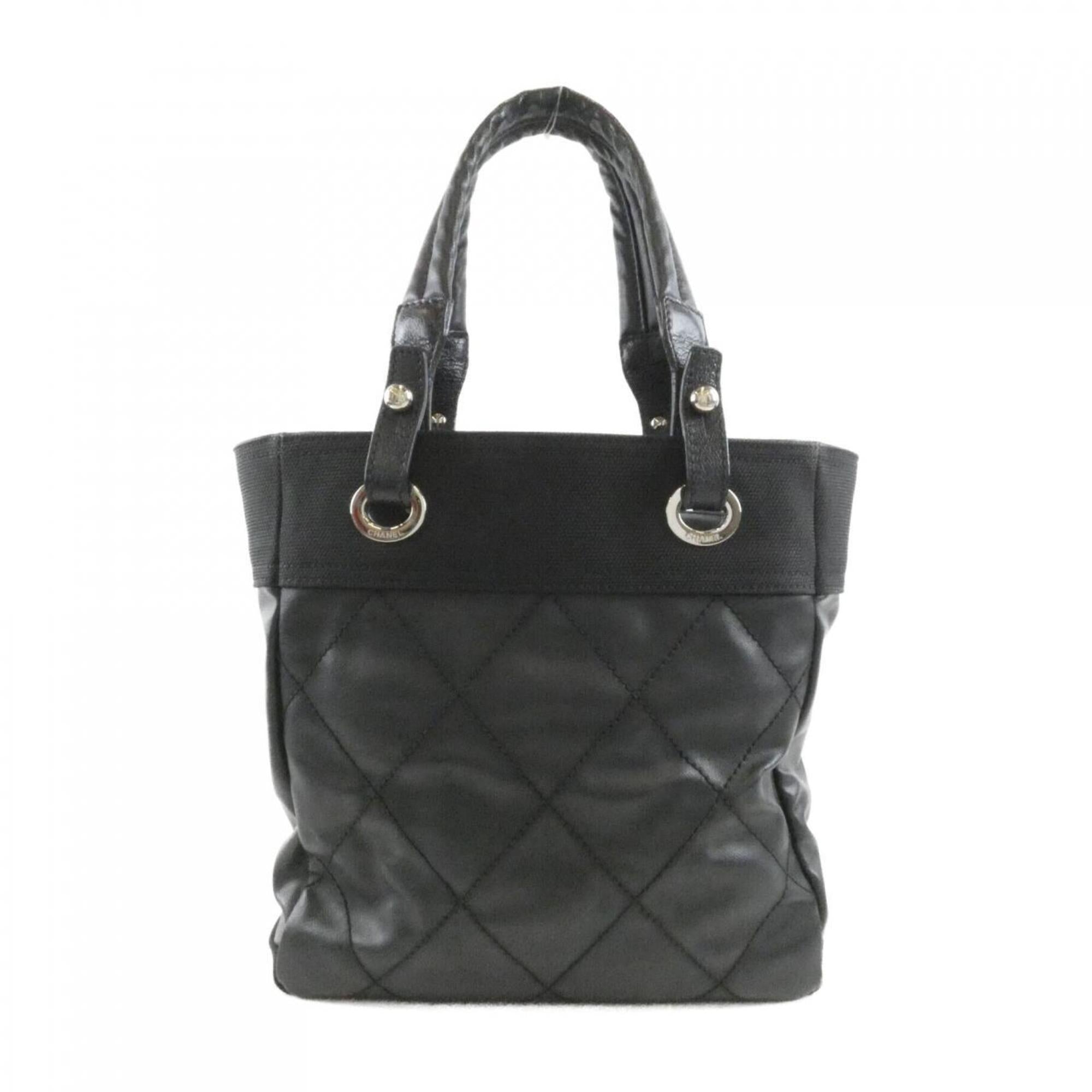 Chanel Black Canvas Handbag (Pre-Owned)