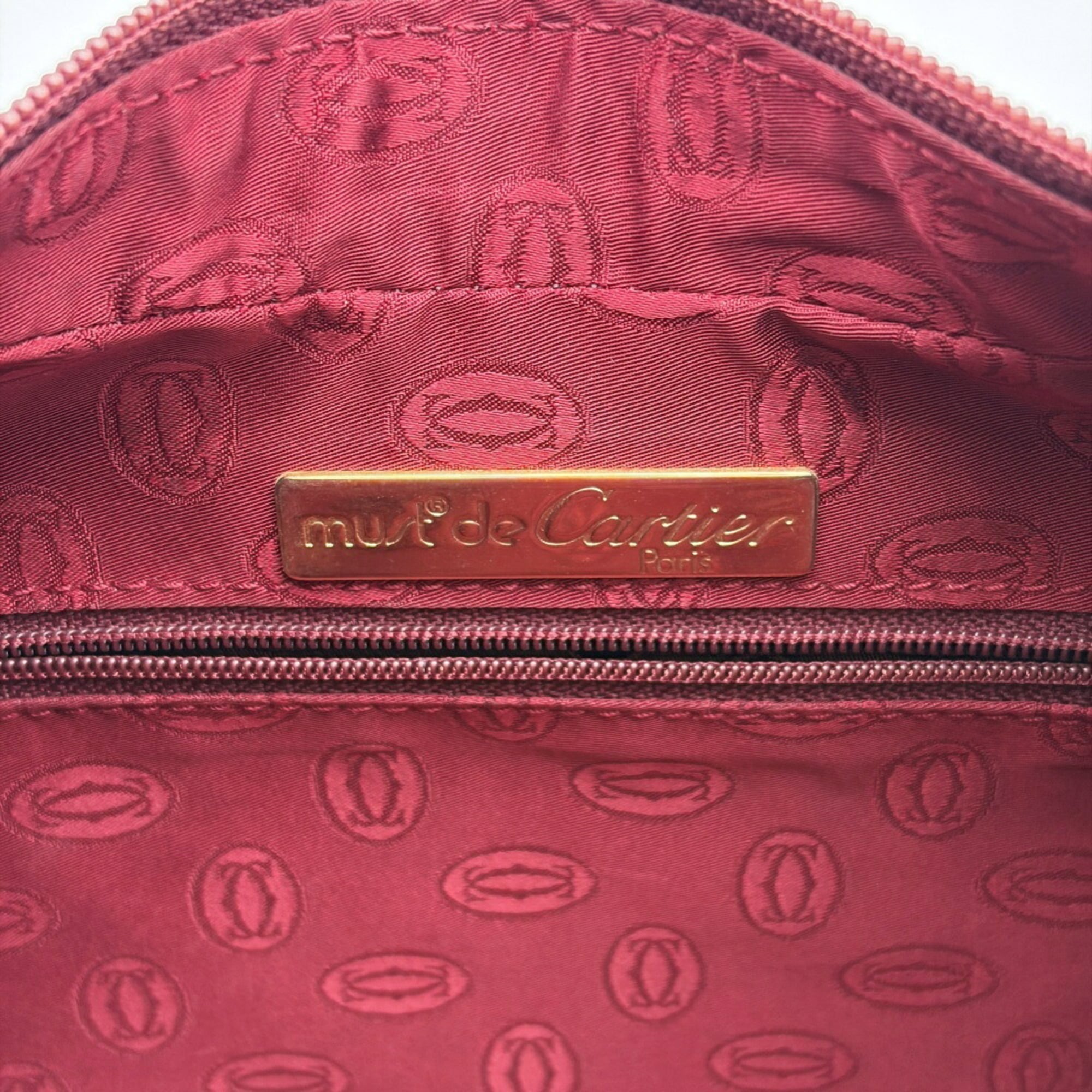 Cartier Bordeaux Leather Shoulder Bag (Pre-Owned)