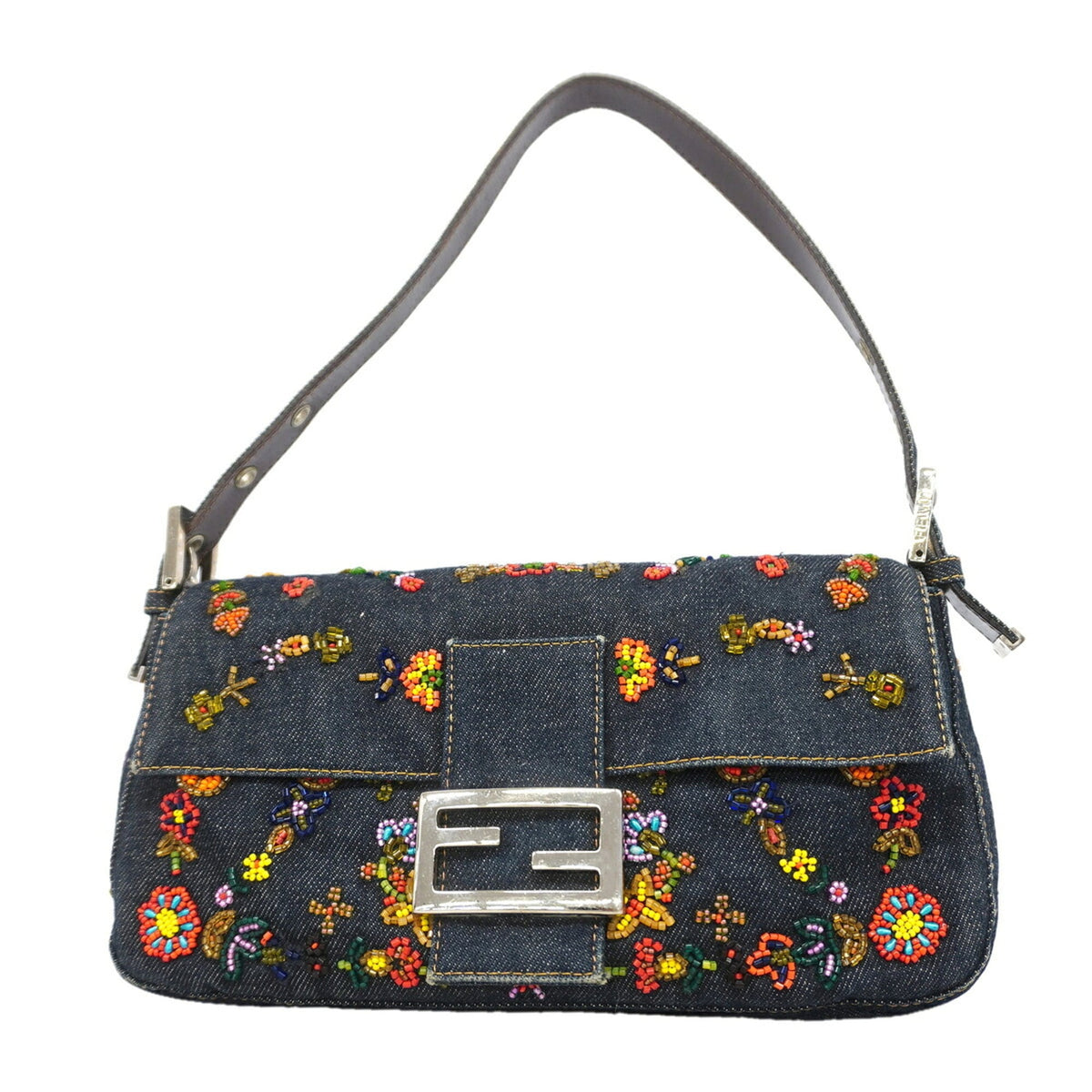 Fendi Multi-Color Navy Denim Handbag (Pre-Owned)