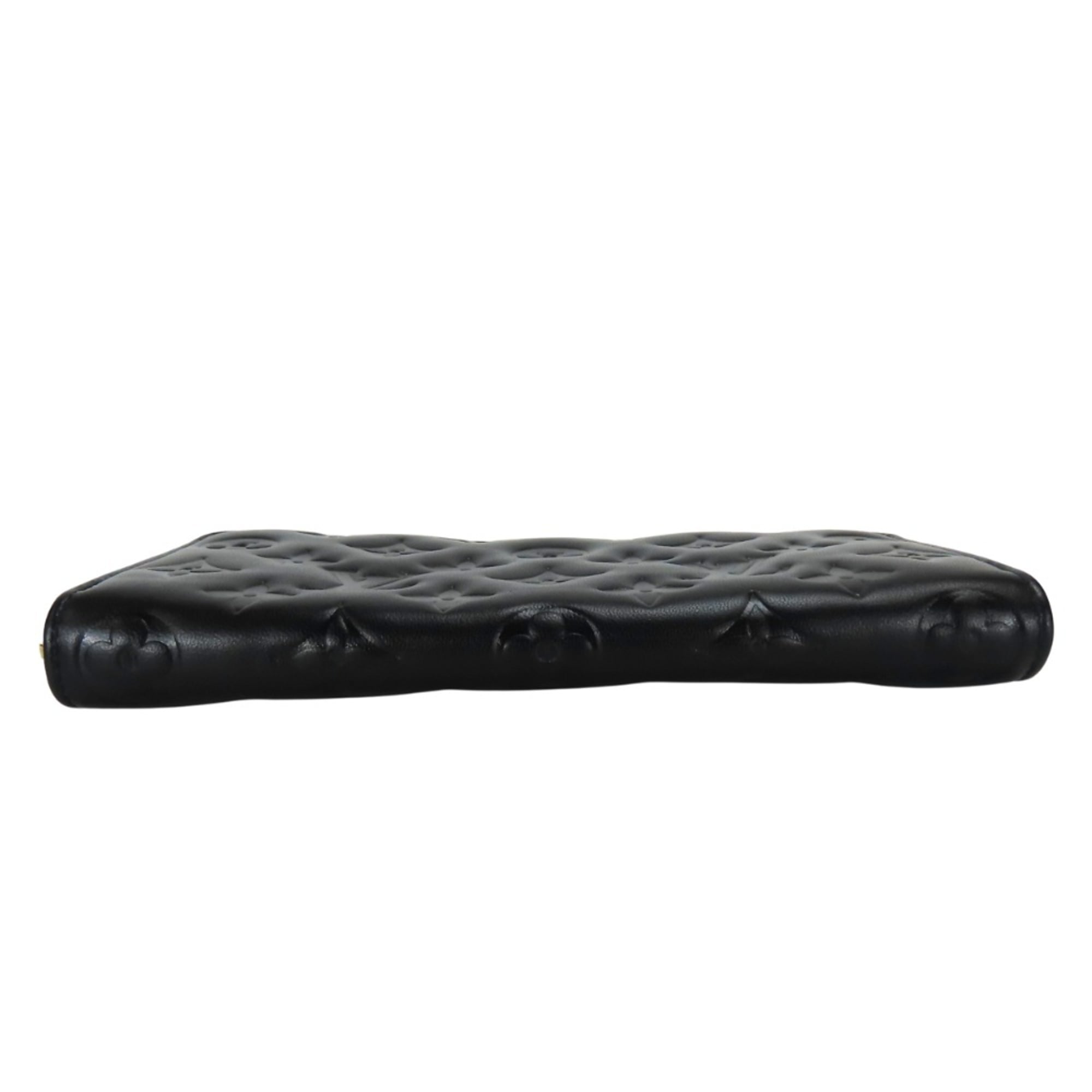 Louis Vuitton Black Noir Leather Coin Purse/Coin Case (Pre-Owned)