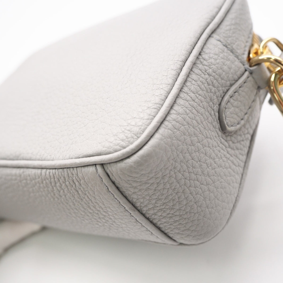 Prada Gray Leather Shoulder Bag (Pre-Owned)