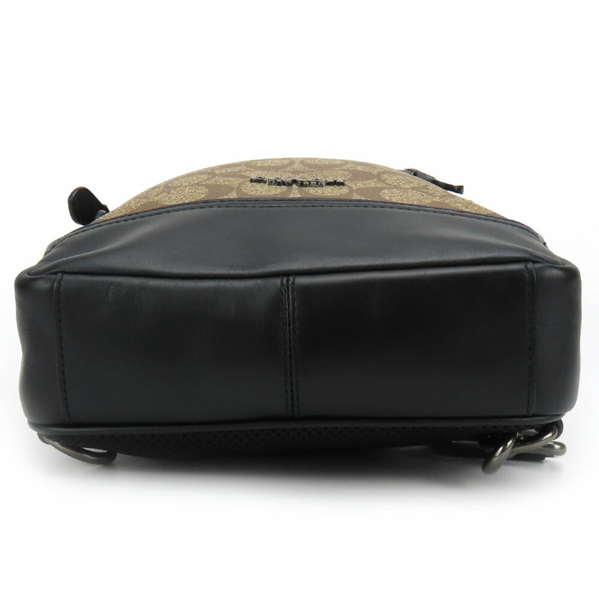 Coach Black Khaki Pvc Leather Shoulder Bag Sling Bag (Pre-Owned)