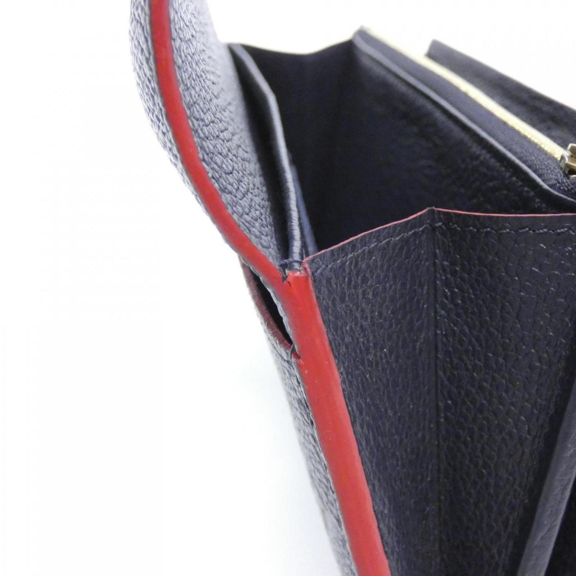 Louis Vuitton Marine Rouge Leather Long Wallet (Bi-Fold) (Pre-Owned)