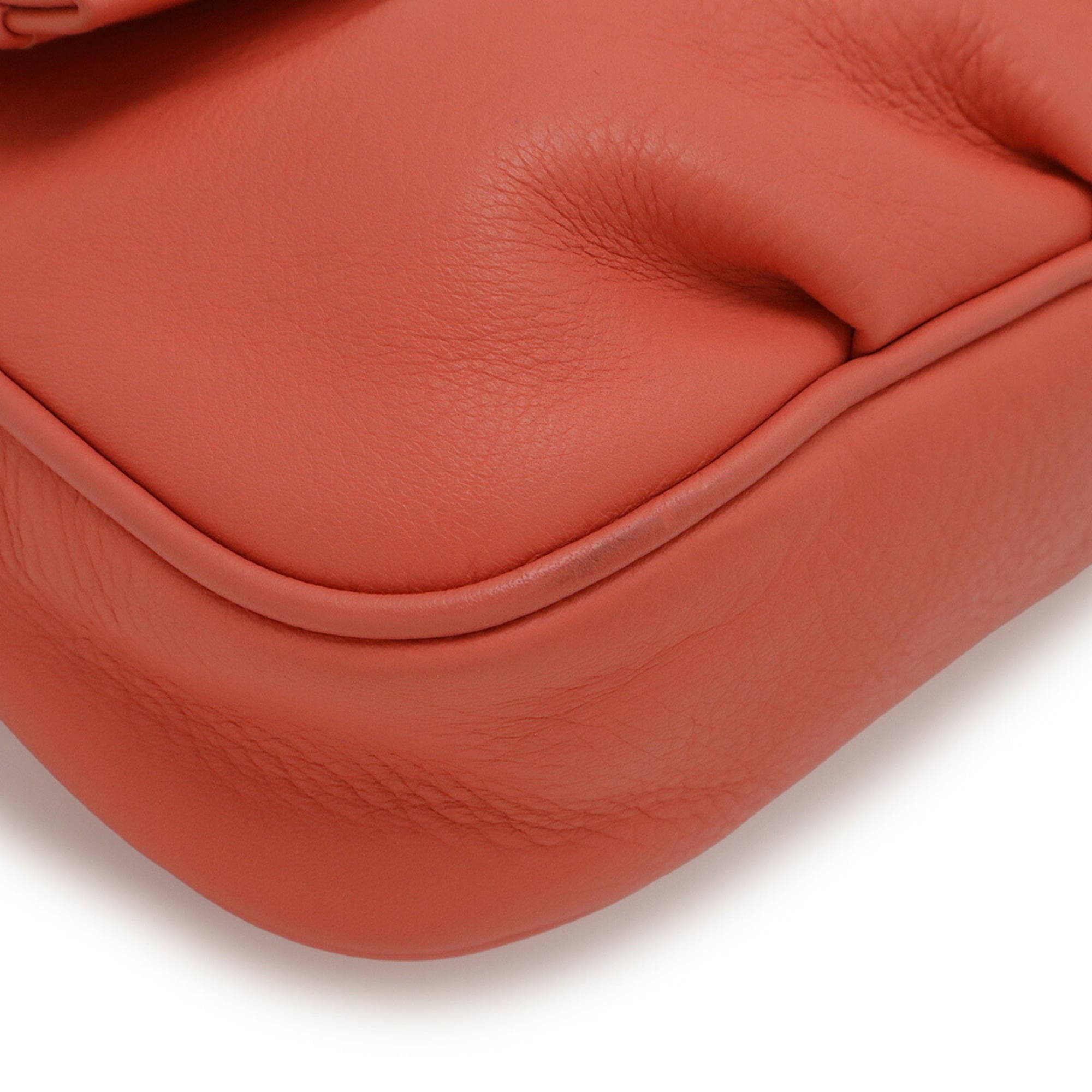 Fendi Coral Pink Leather Clutch Bag Pochette Shoulder Bag (Pre-Owned)