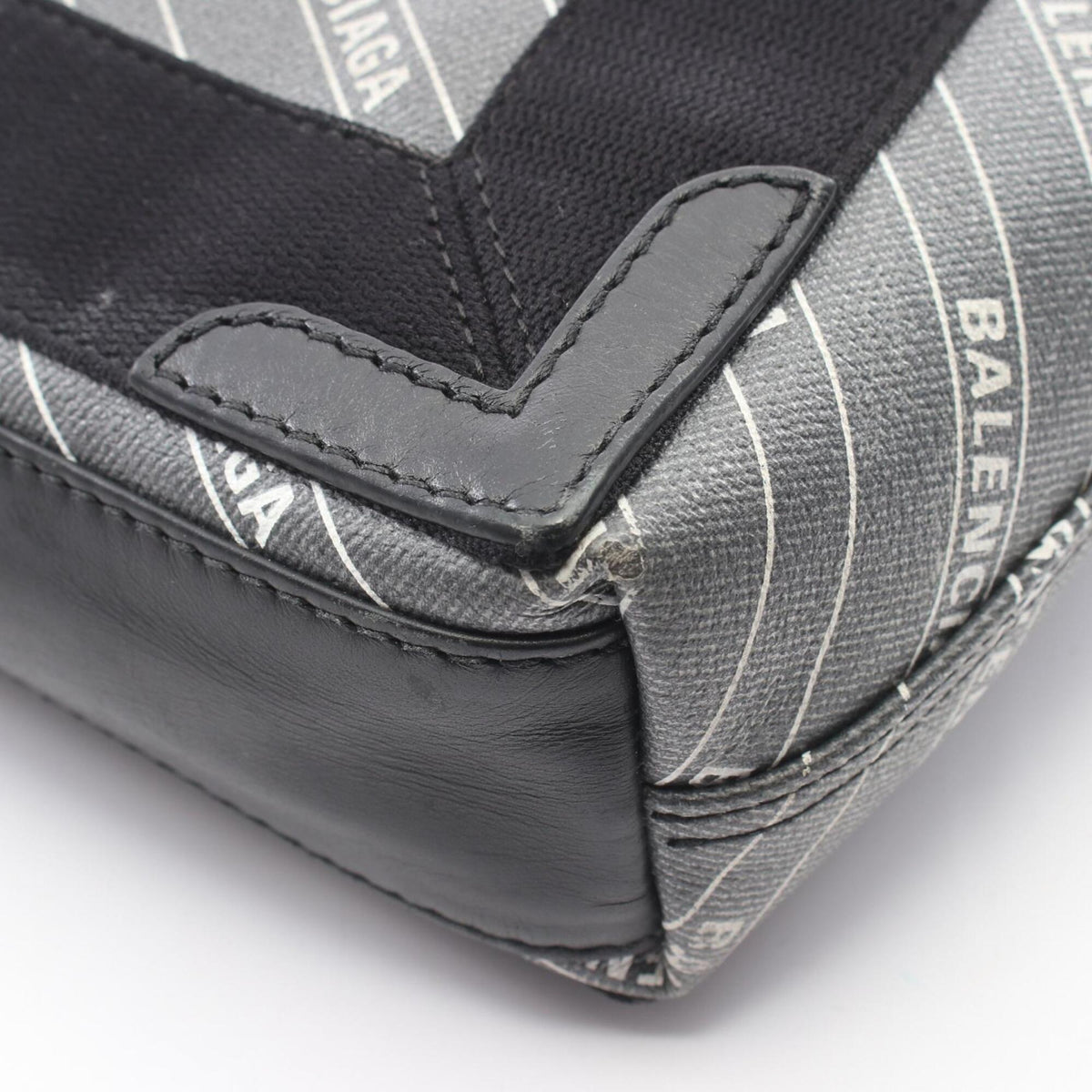 Balenciaga Black Coated Canvas Handbag Pouch (Pre-Owned)