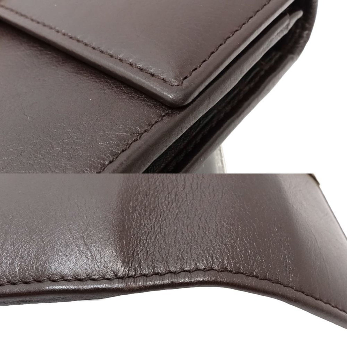 Gucci Dark Brown Leather Long Wallet (Bi-Fold) (Pre-Owned)