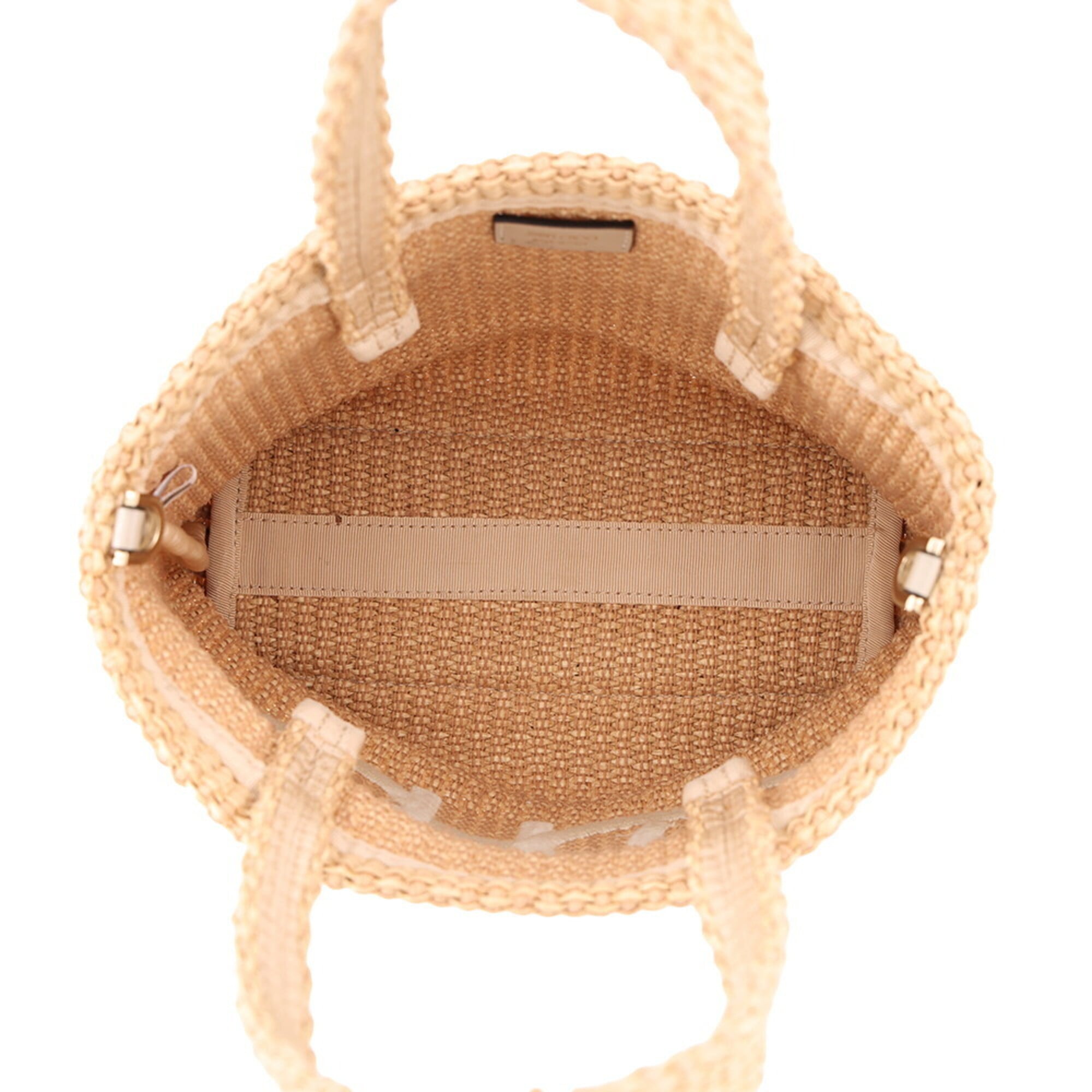 Jimmy Choo Beige Raffia Leather Handbag Shoulder Bag (Pre-Owned)