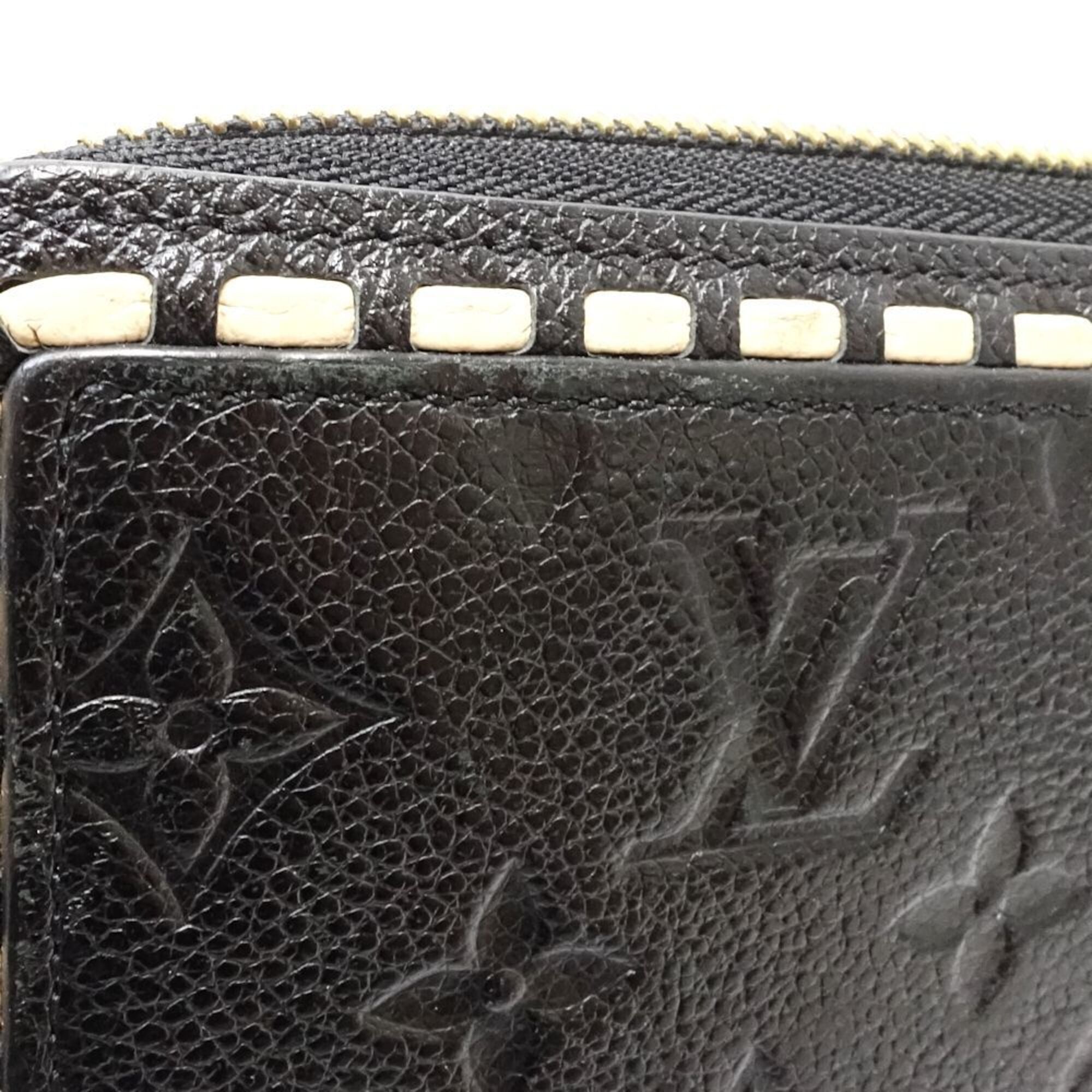 Louis Vuitton Monogram Empreinte Beige Noir Leather Long Wallet (Bi-Fold) (Pre-Owned)