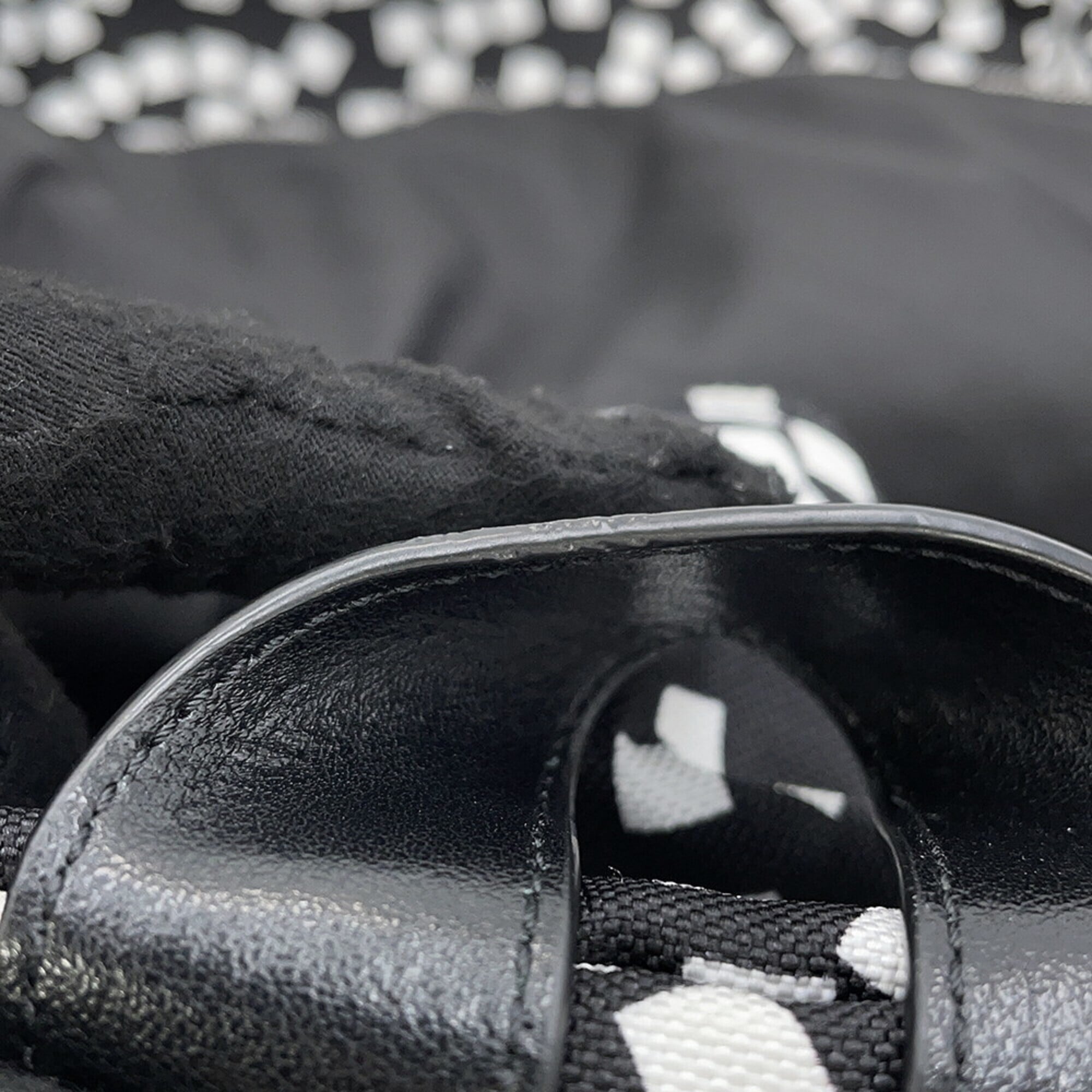 Celine Black White Nylon Canvas Leather Backpack (Pre-Owned)