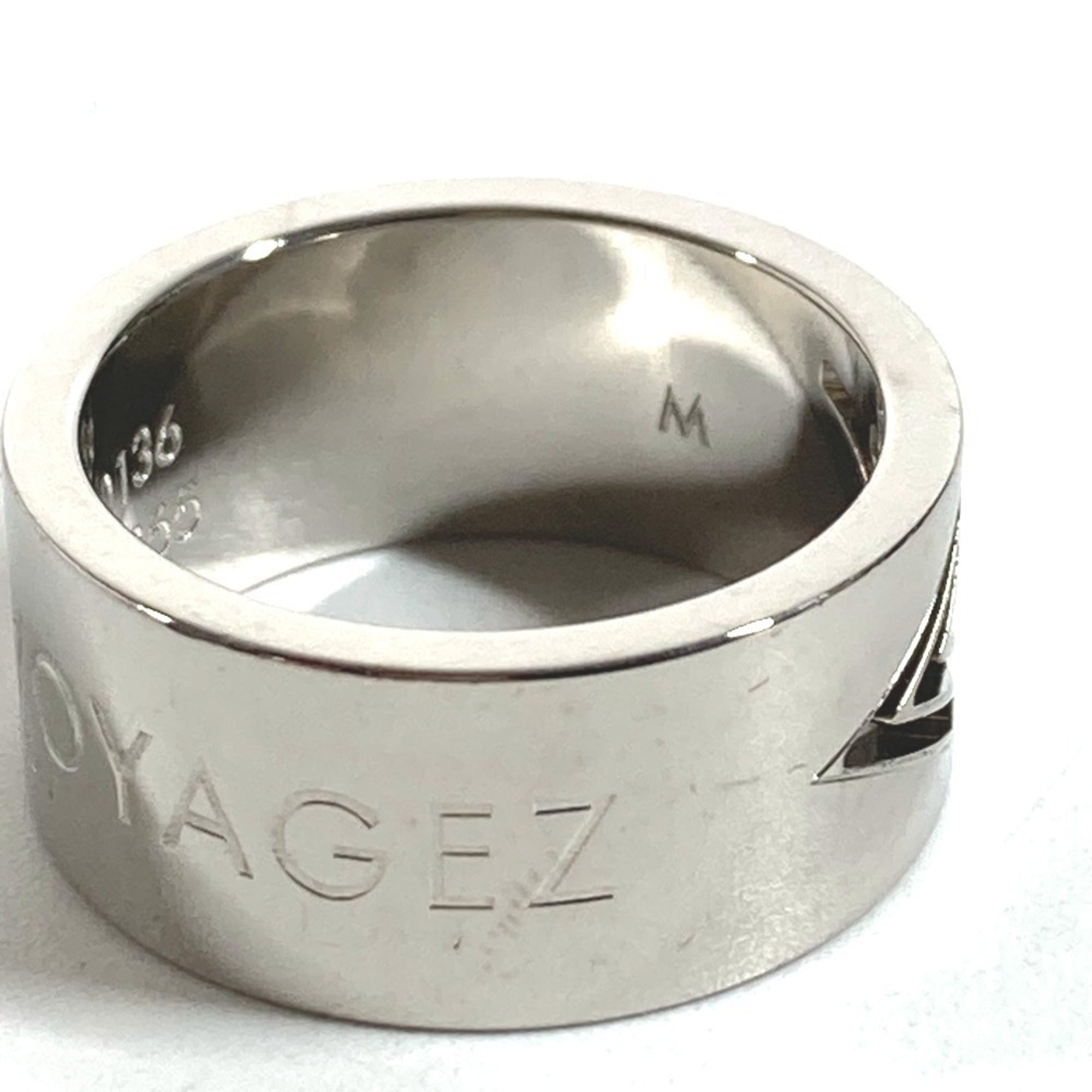 Louis Vuitton Silver Metal Band Ring (Pre-Owned)