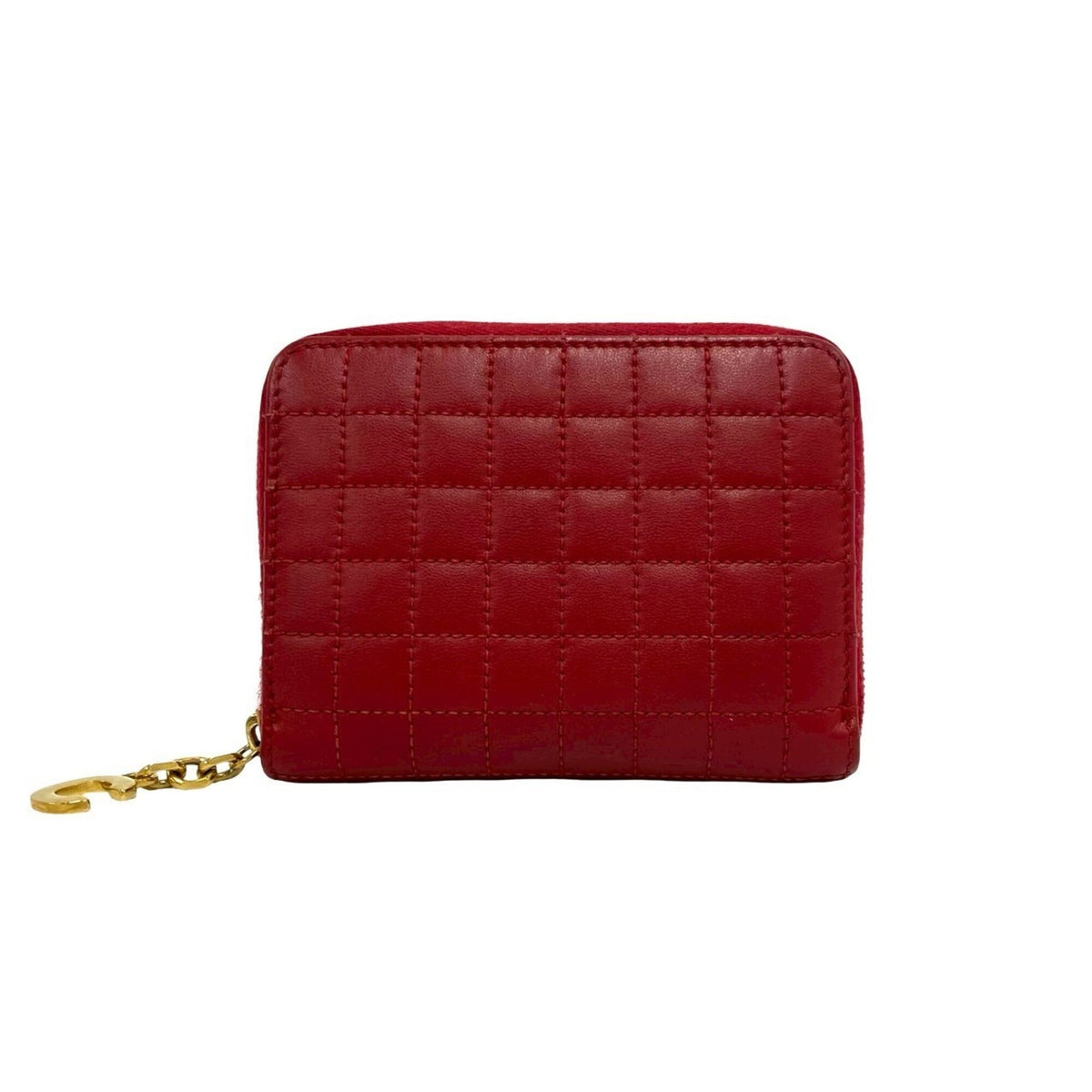 Celine Red Color Leather Wallet (Bi-Fold) (Pre-Owned)