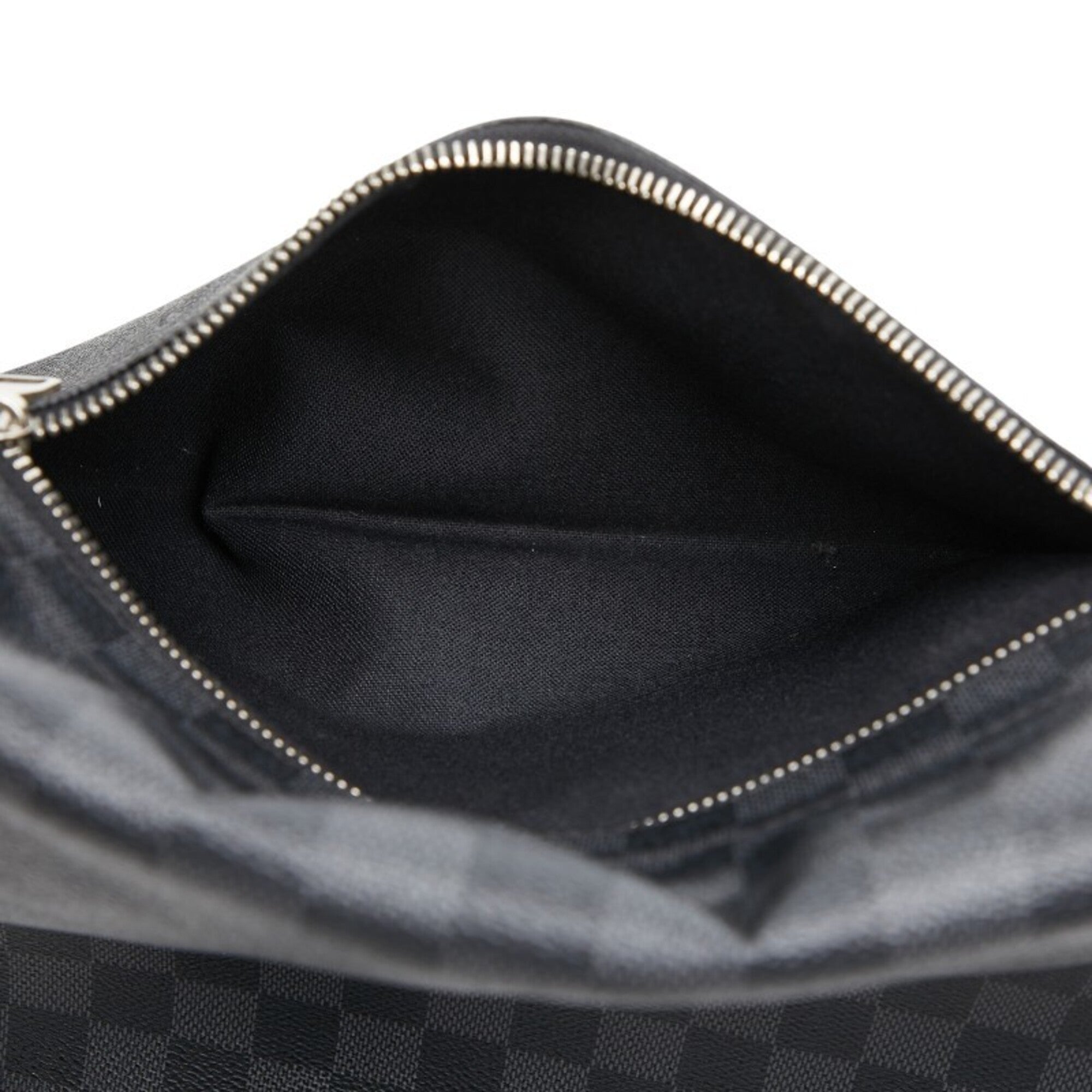 Louis Vuitton Black Pvc Leather Messenger Bag Shoulder Bag (Pre-Owned)