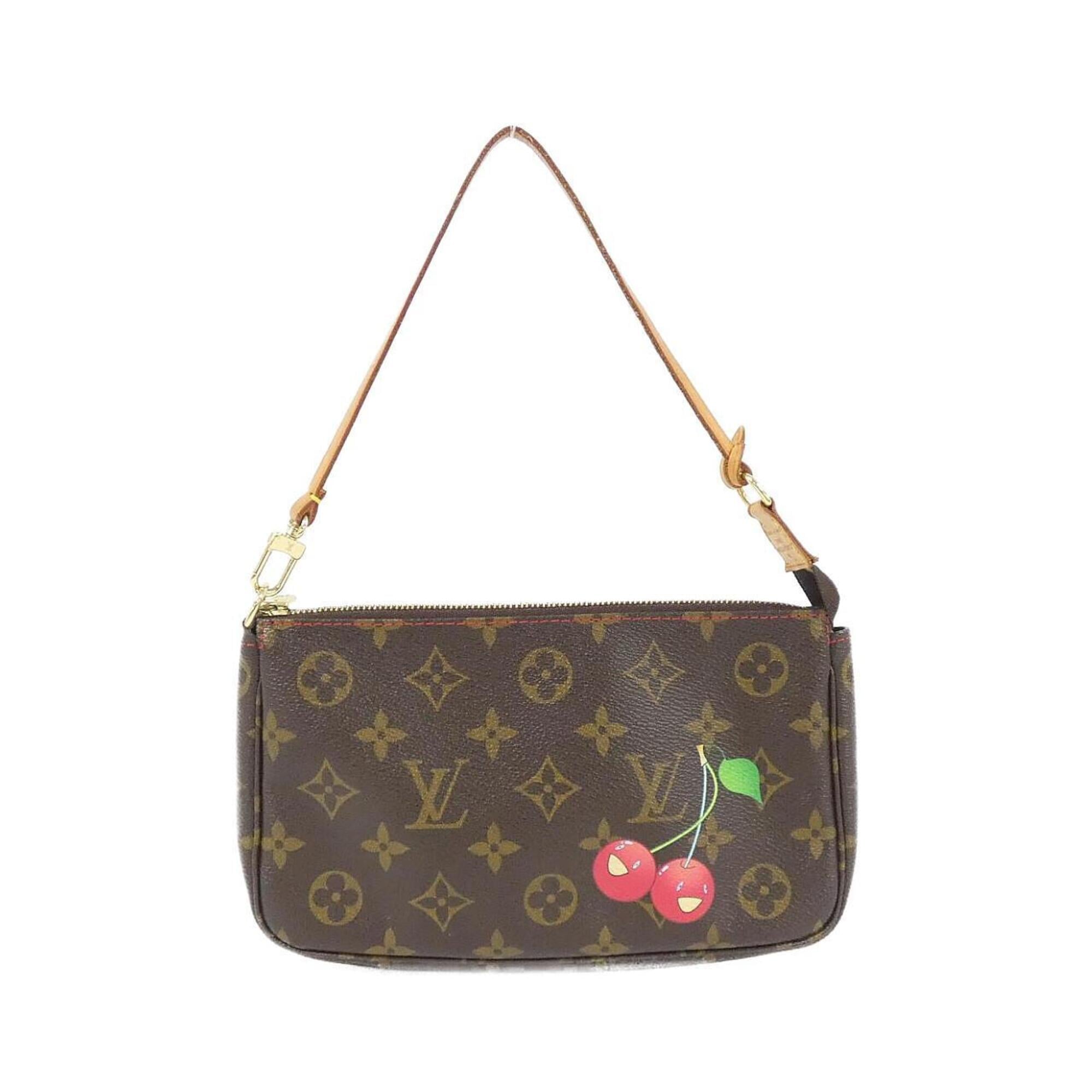 Louis Vuitton Marron Coated Canvas Pochette Pouch (Pre-Owned)