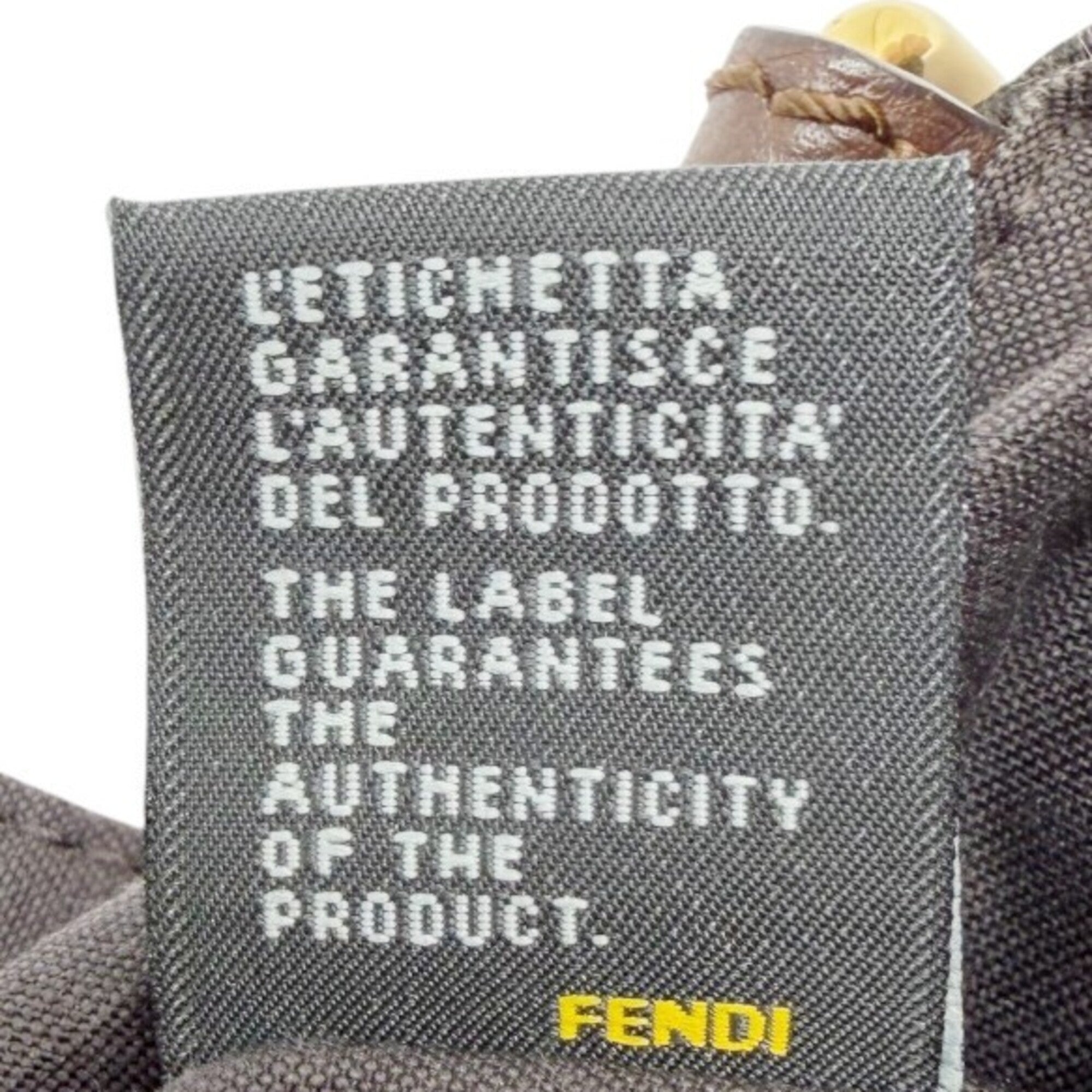 Fendi Zucca Brown Canvas Leather Shoulder Bag (Pre-Owned)
