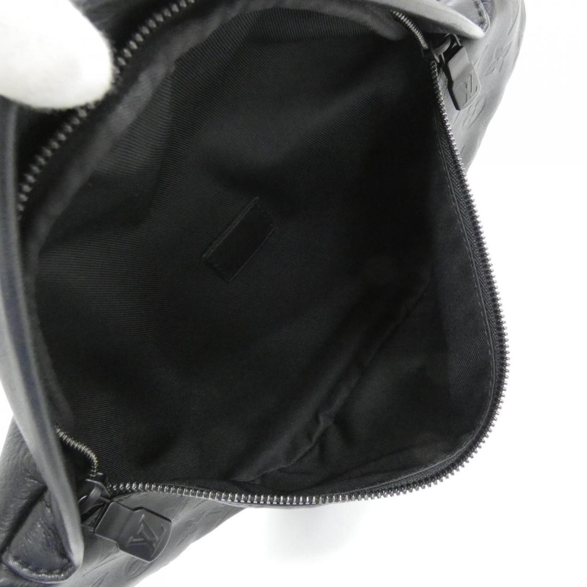 Louis Vuitton Black Leather Fanny Pack Shoulder Bag Sling Bag (Pre-Owned)