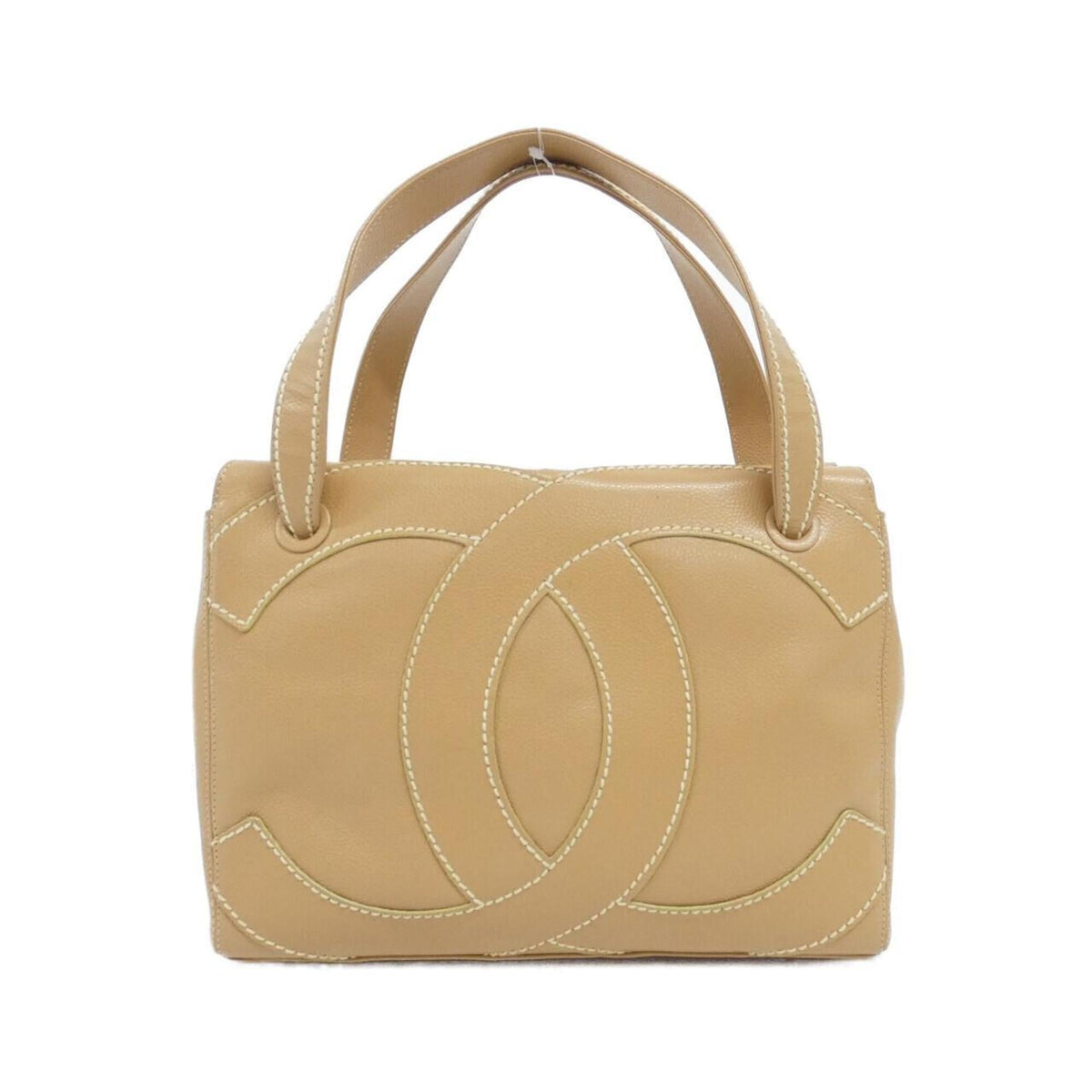 Chanel Beige Grained Calfskin Handbag (Pre-Owned)