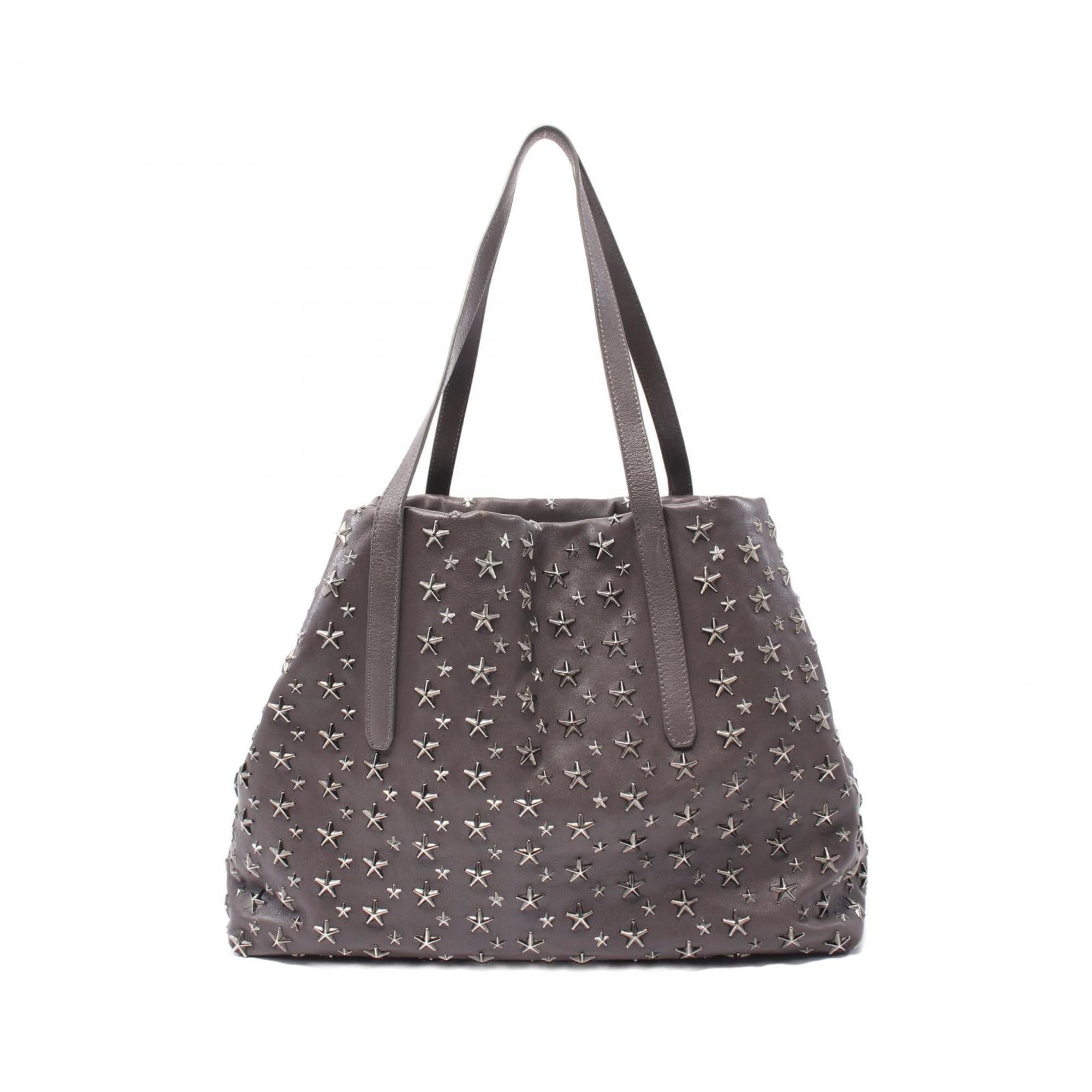 Jimmy Choo Gray Leather Tote Bag (Pre-Owned)