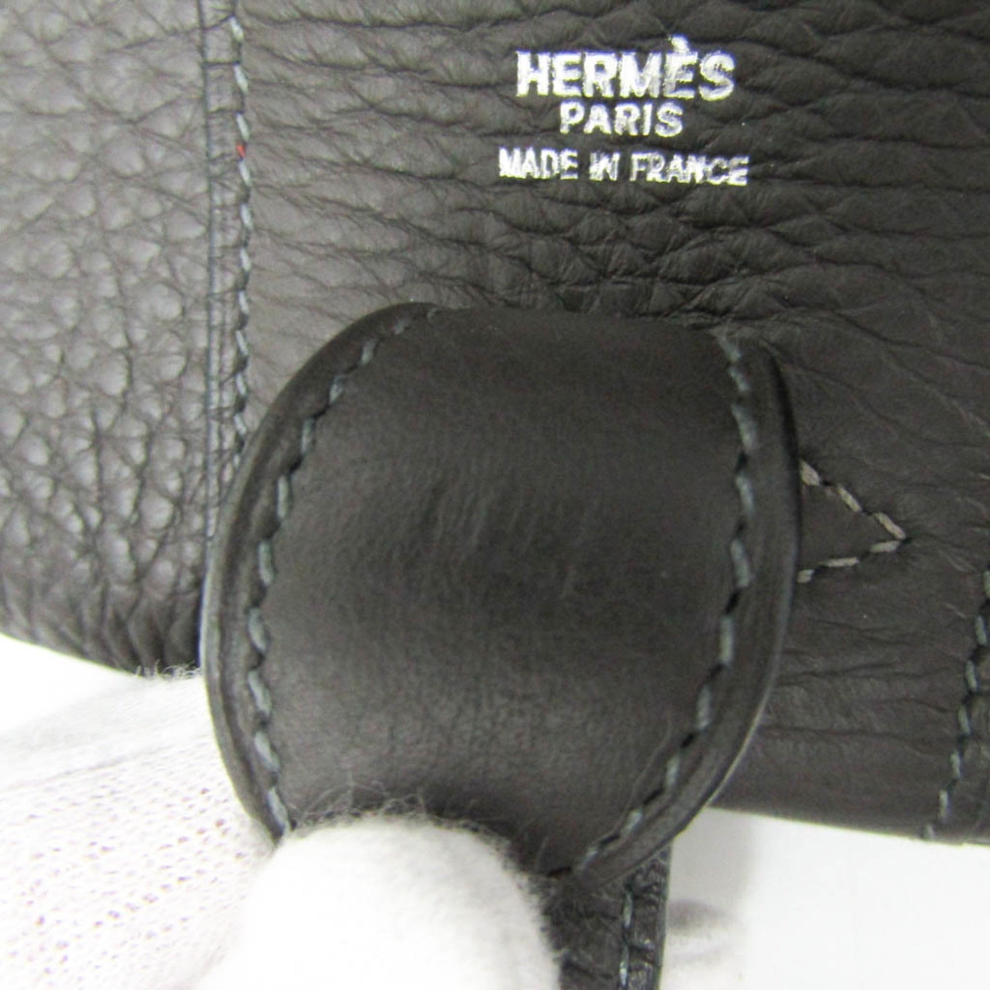 Hermes Intercity Etain Taurillon Clemence Leather Handbag Vanity Bag (Pre-Owned)