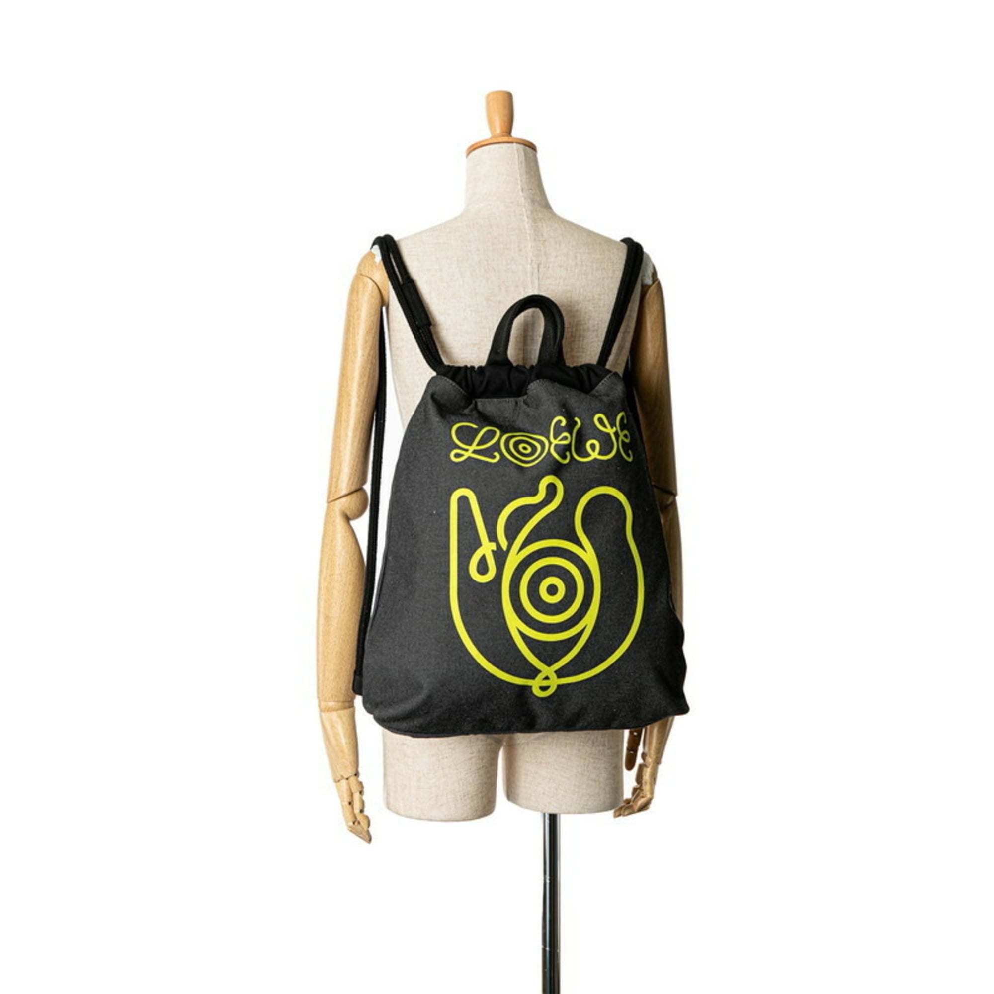 Loewe Black Gray Denim Cotton Backpack (Pre-Owned)