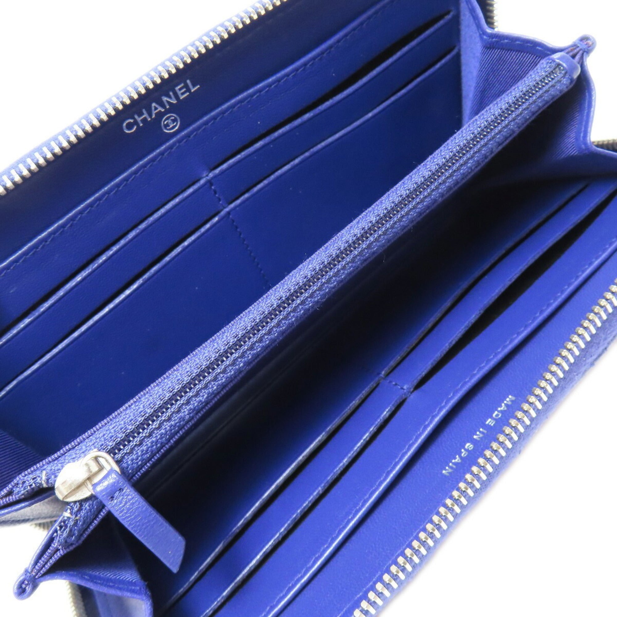 Chanel Purple Leather Long Wallet (Bi-Fold) (Pre-Owned)