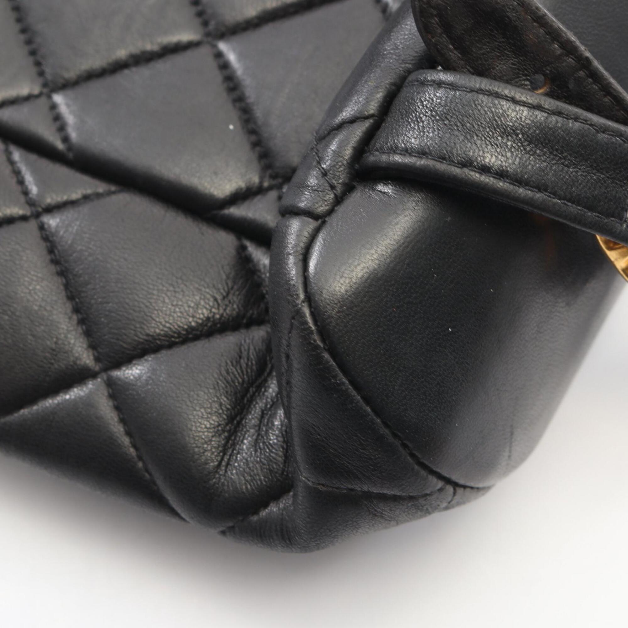 Chanel Matelasse Black Leather Backpack (Pre-Owned)