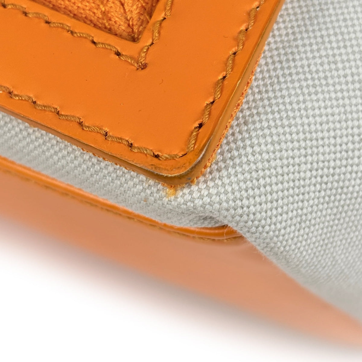 Balenciaga Ivory Orange Canvas Leather Handbag (Pre-Owned)
