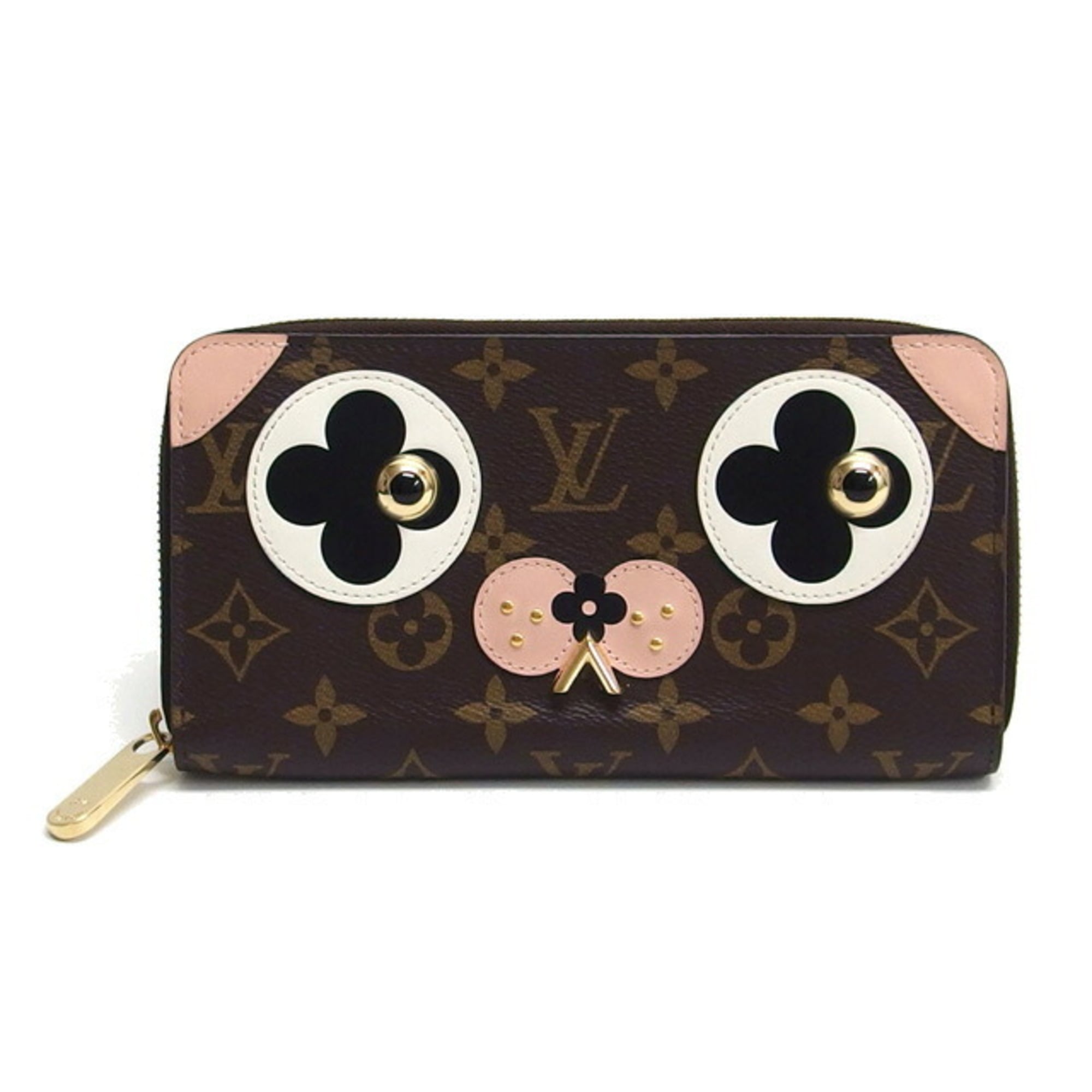 Louis Vuitton Black Rose Ballerine White Monogram Canvas Leather Metal Long Wallet (Bi-Fold) (Pre-Owned)
