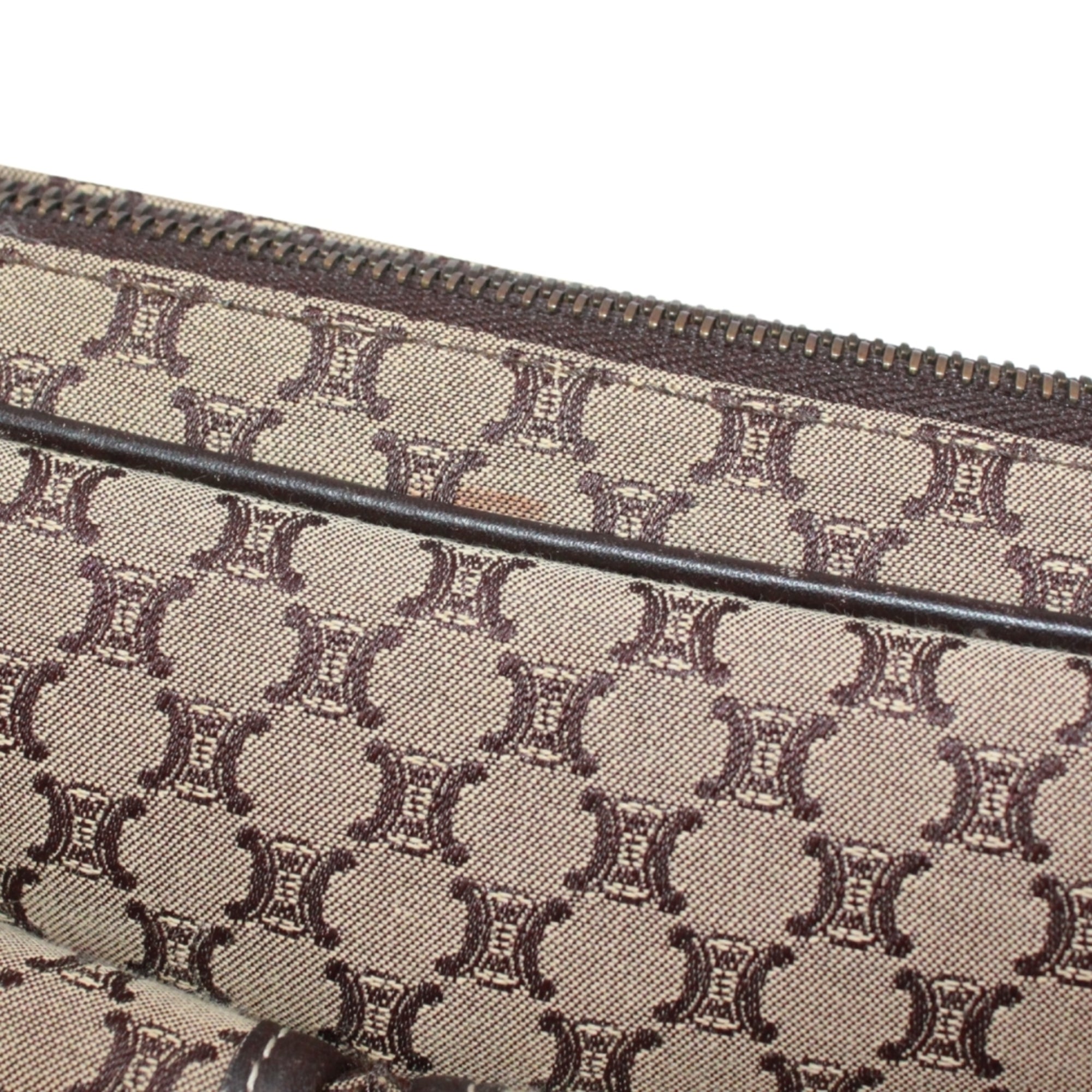 Celine Brown Canvas Leather Shoulder Bag (Pre-Owned)