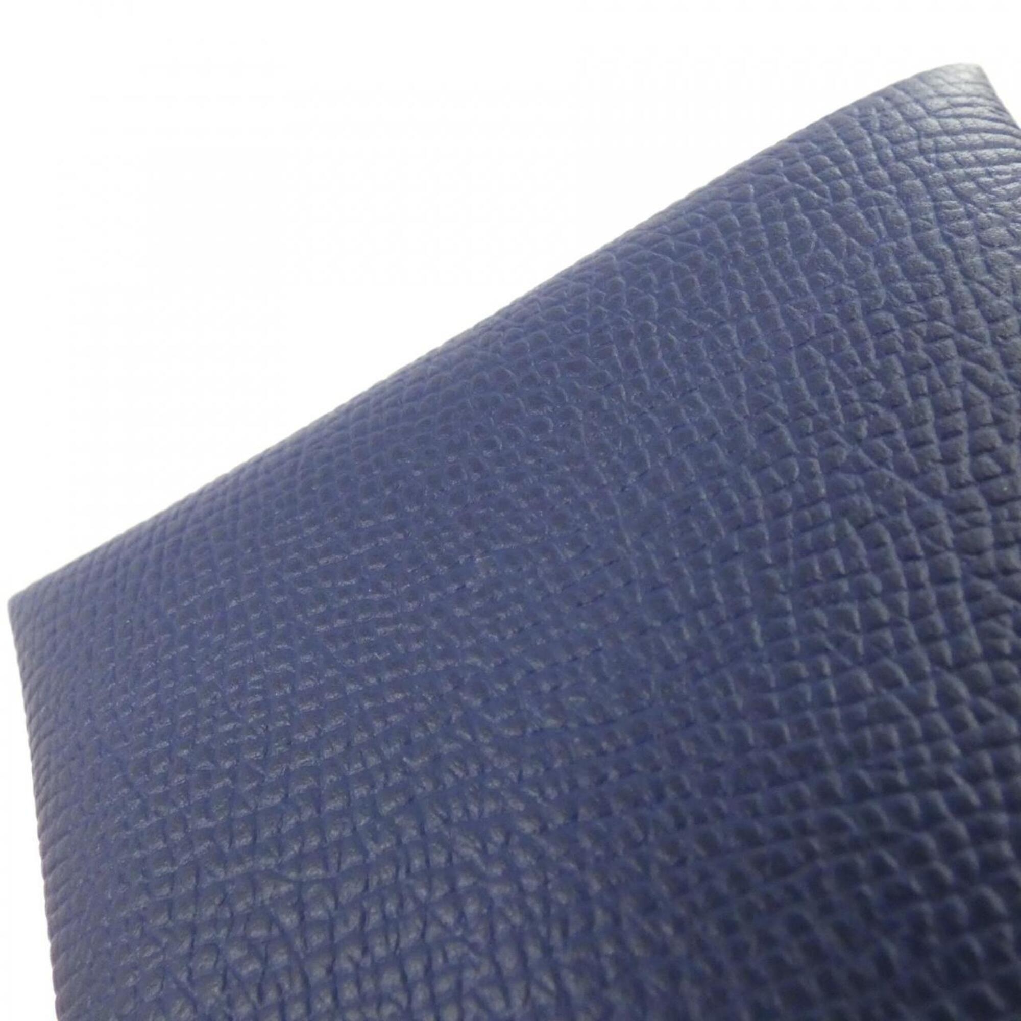 Hermes Bastia Blue Navy Epsom Leather Coin Purse/Coin Case (Pre-Owned)