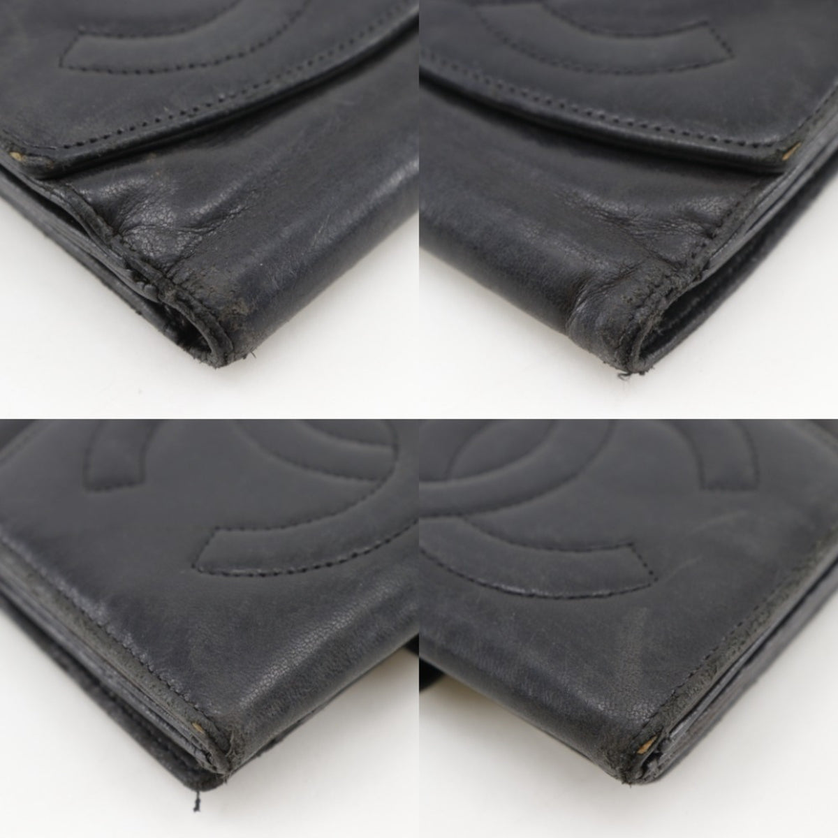 Chanel Black Leather Wallet (Bi-Fold) (Pre-Owned)