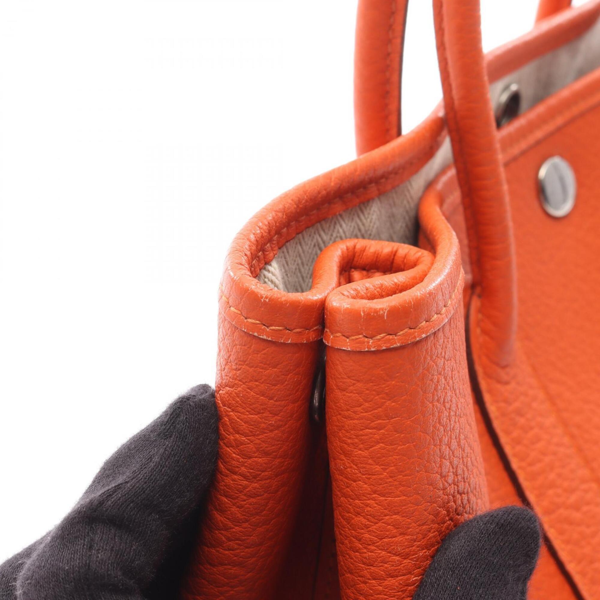 Hermes Orange Country Leather Handbag Tote Bag (Pre-Owned)