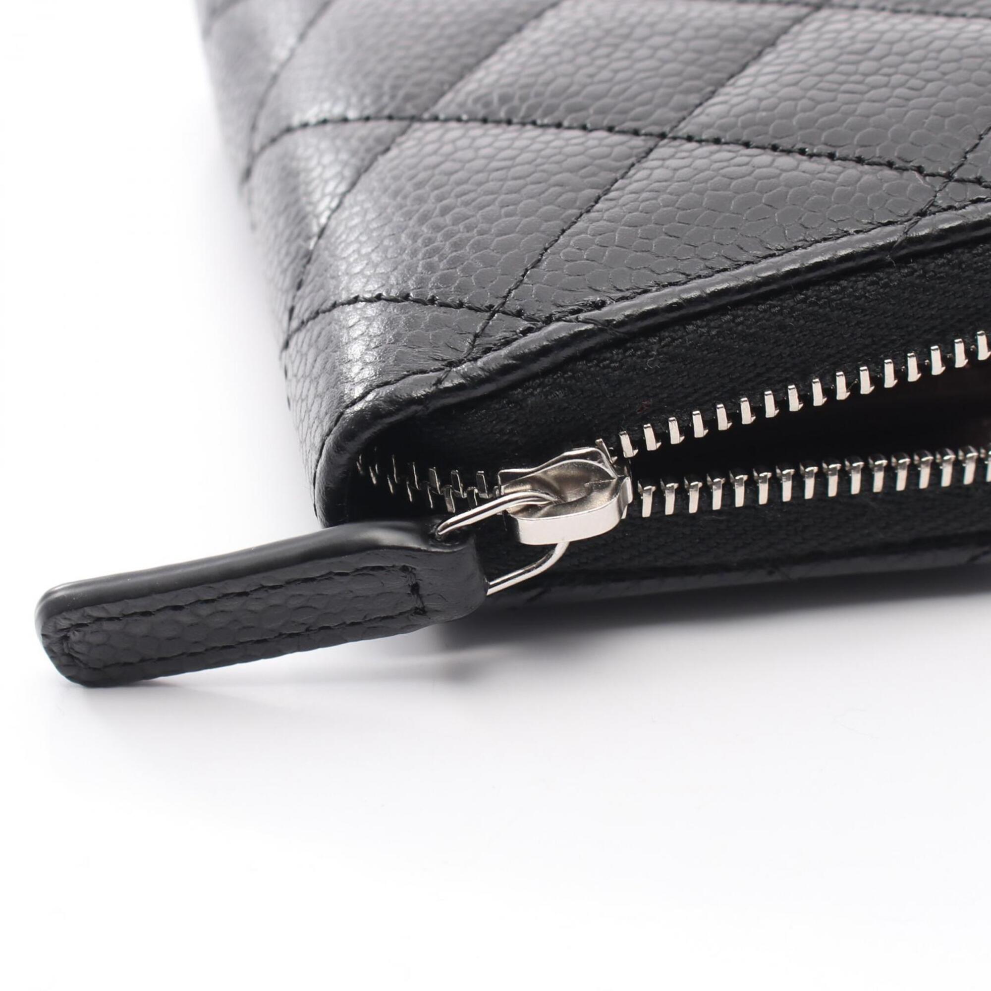 Chanel Black Grained Calfskin Coin Purse/Coin Case (Pre-Owned)