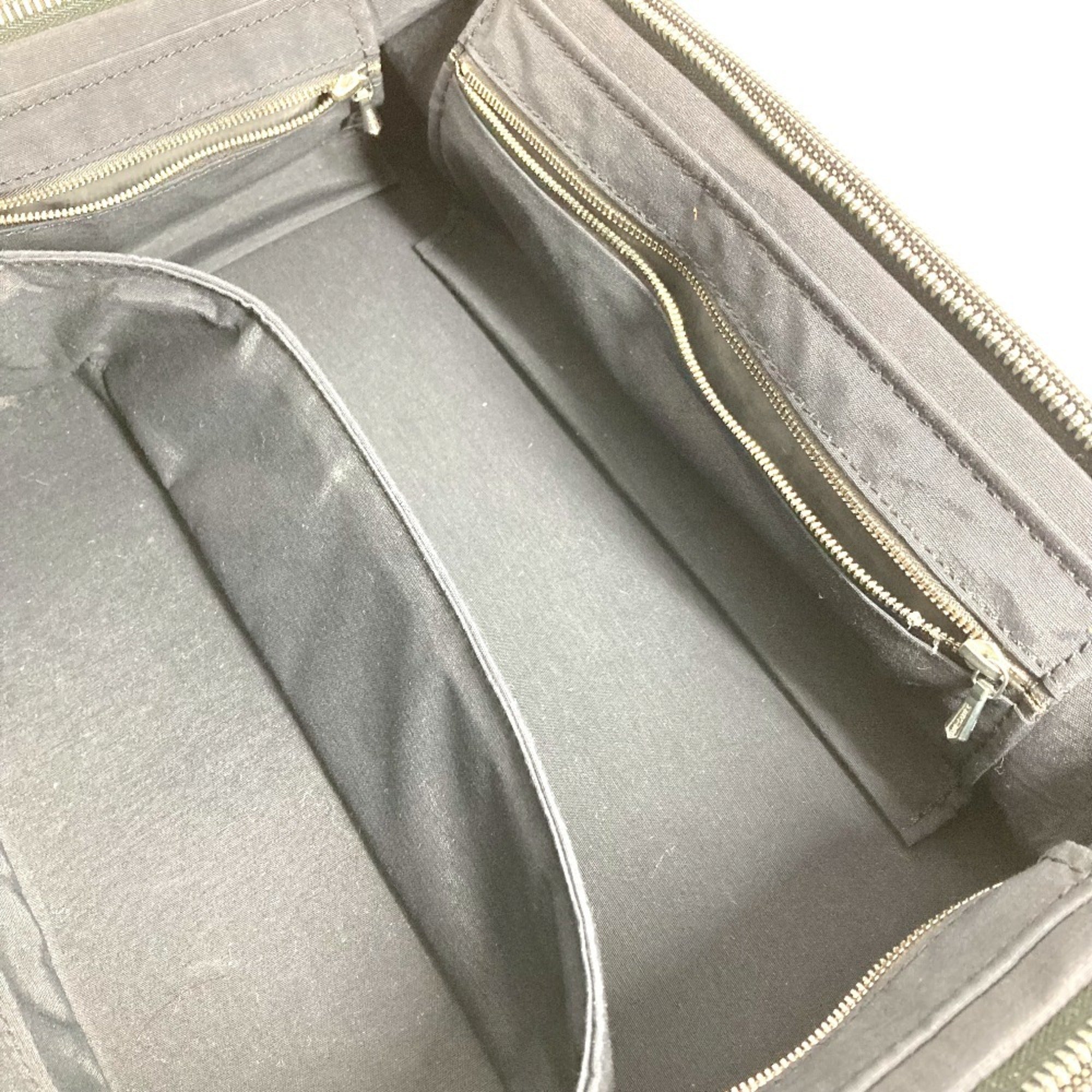 Hermes Gray Canvas Handbag Pouch Vanity Bag (Pre-Owned)