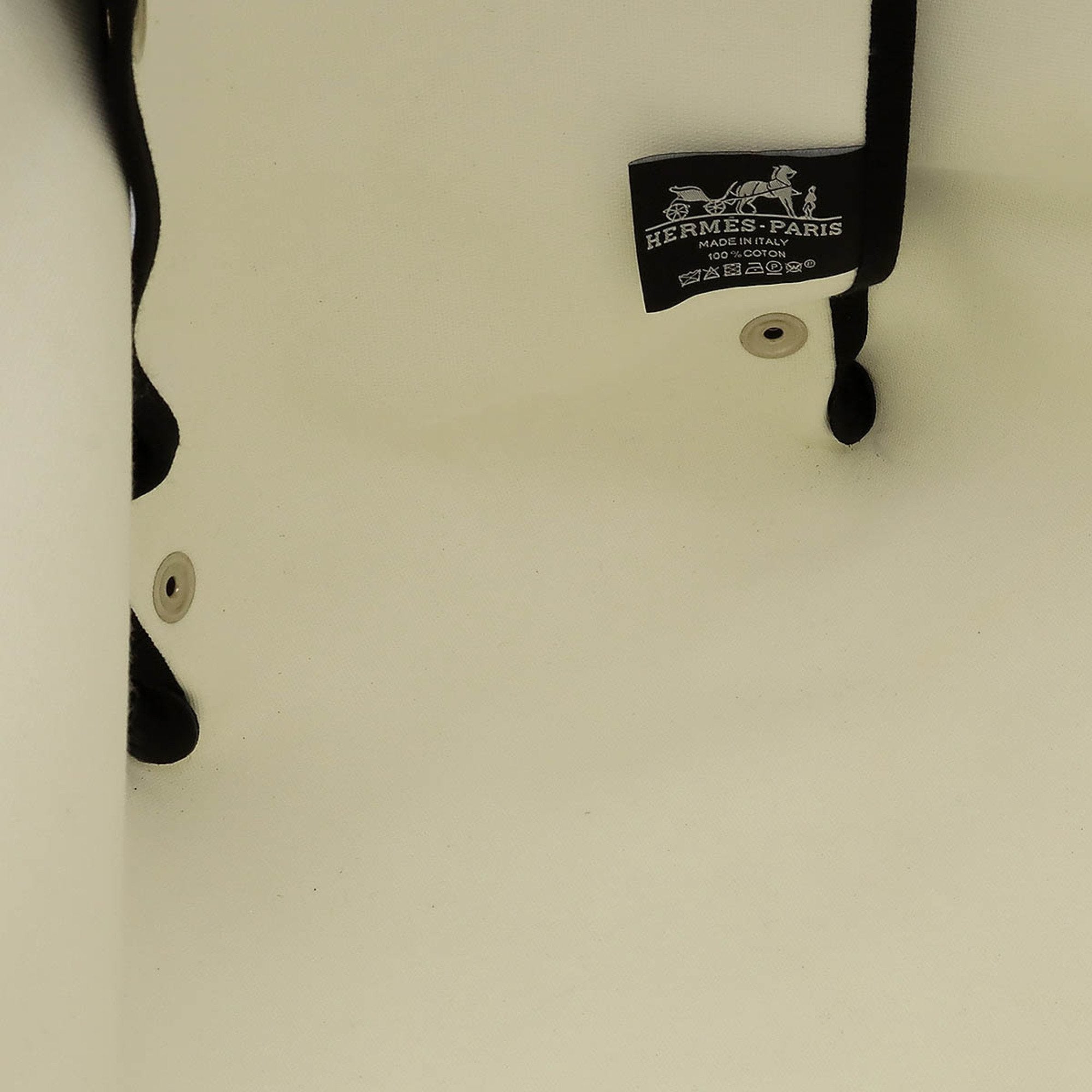 Hermes Black Blue Canvas Tote Bag (Pre-Owned)