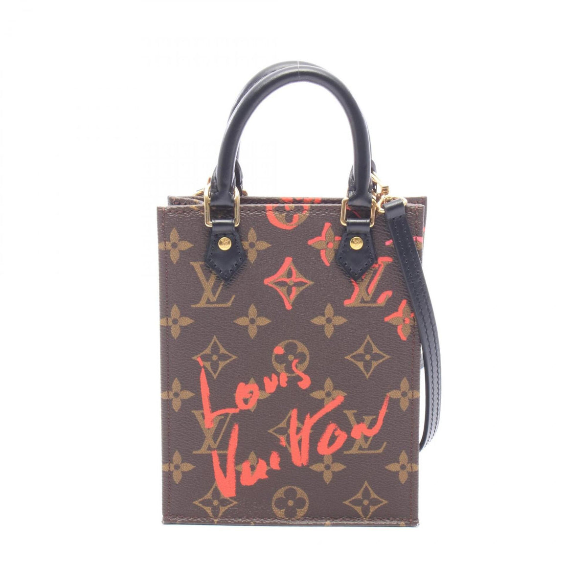 Louis Vuitton Black Brown Multi-Color Coated Canvas Leather Handbag (Pre-Owned)
