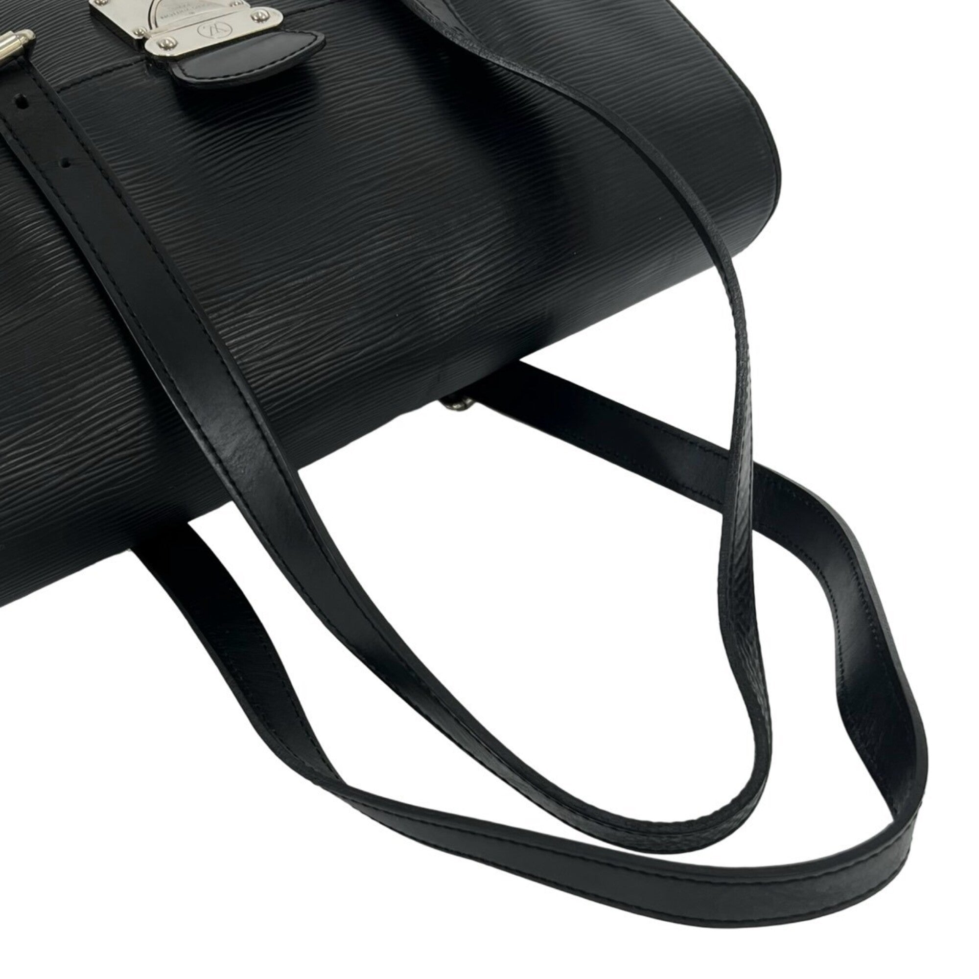 Louis Vuitton Black Leather Handbag Shoulder Bag Tote Bag (Pre-Owned)