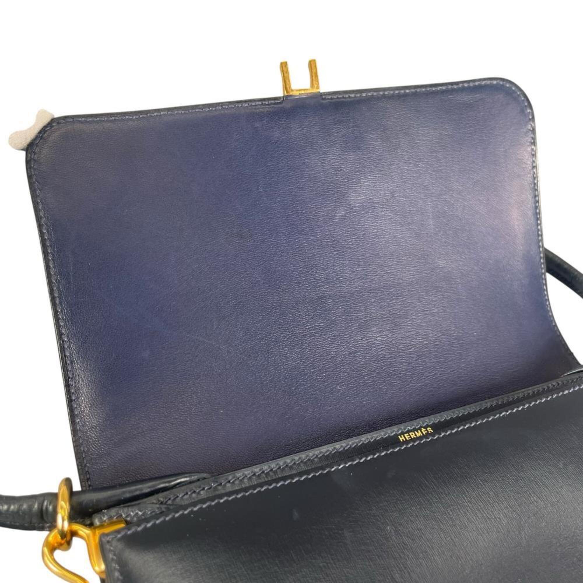 Hermes Blue Leather Shoulder Bag (Pre-Owned)