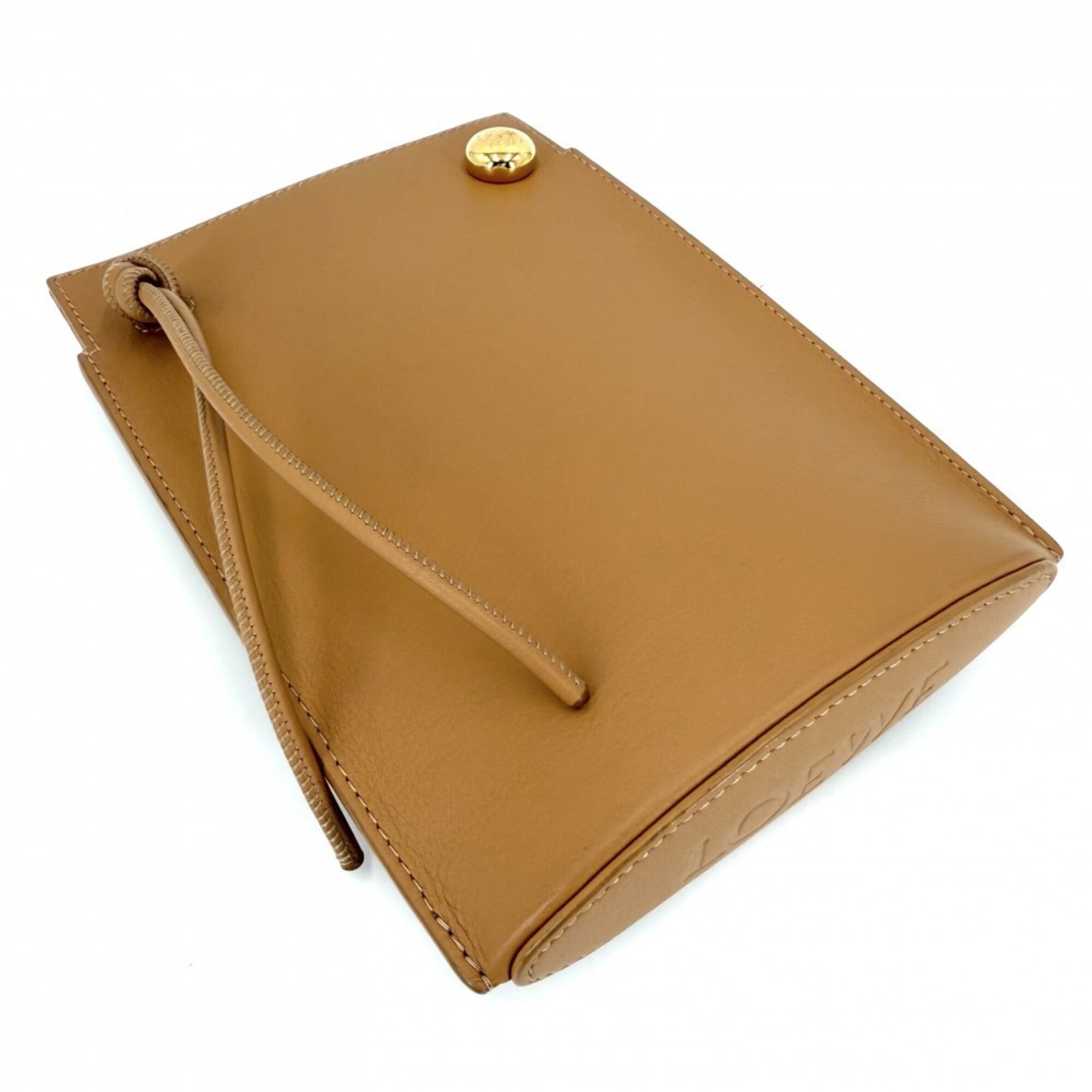 Loewe Beige Beige Gold White Leather Shoulder Bag (Pre-Owned)