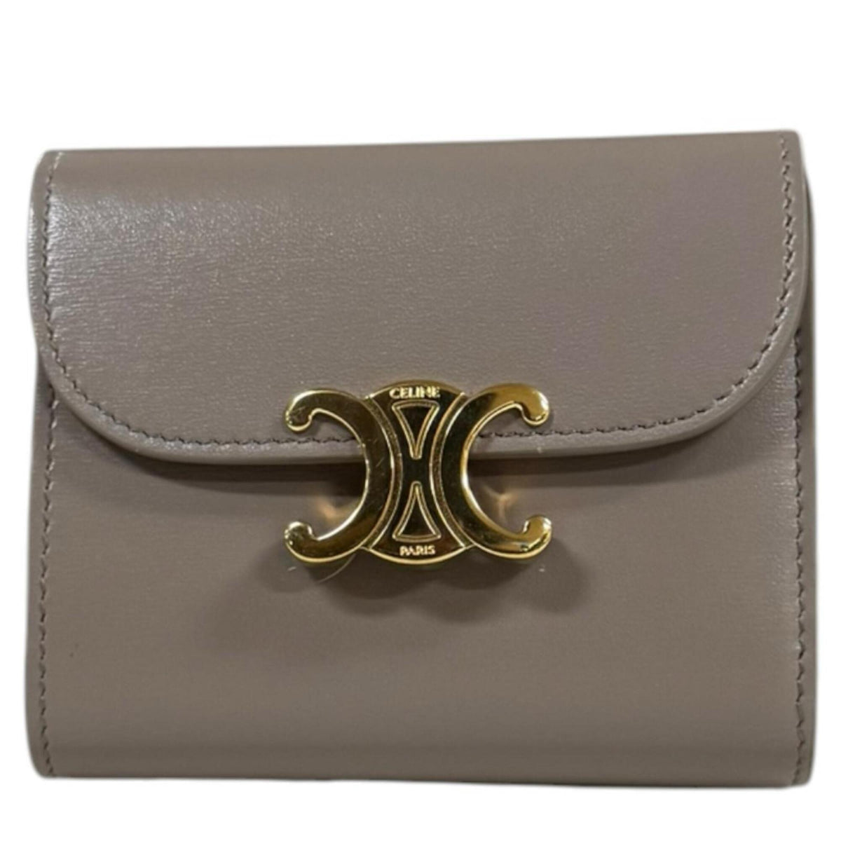 Celine Beige Leather Wallet (Tri-Fold) (Pre-Owned)