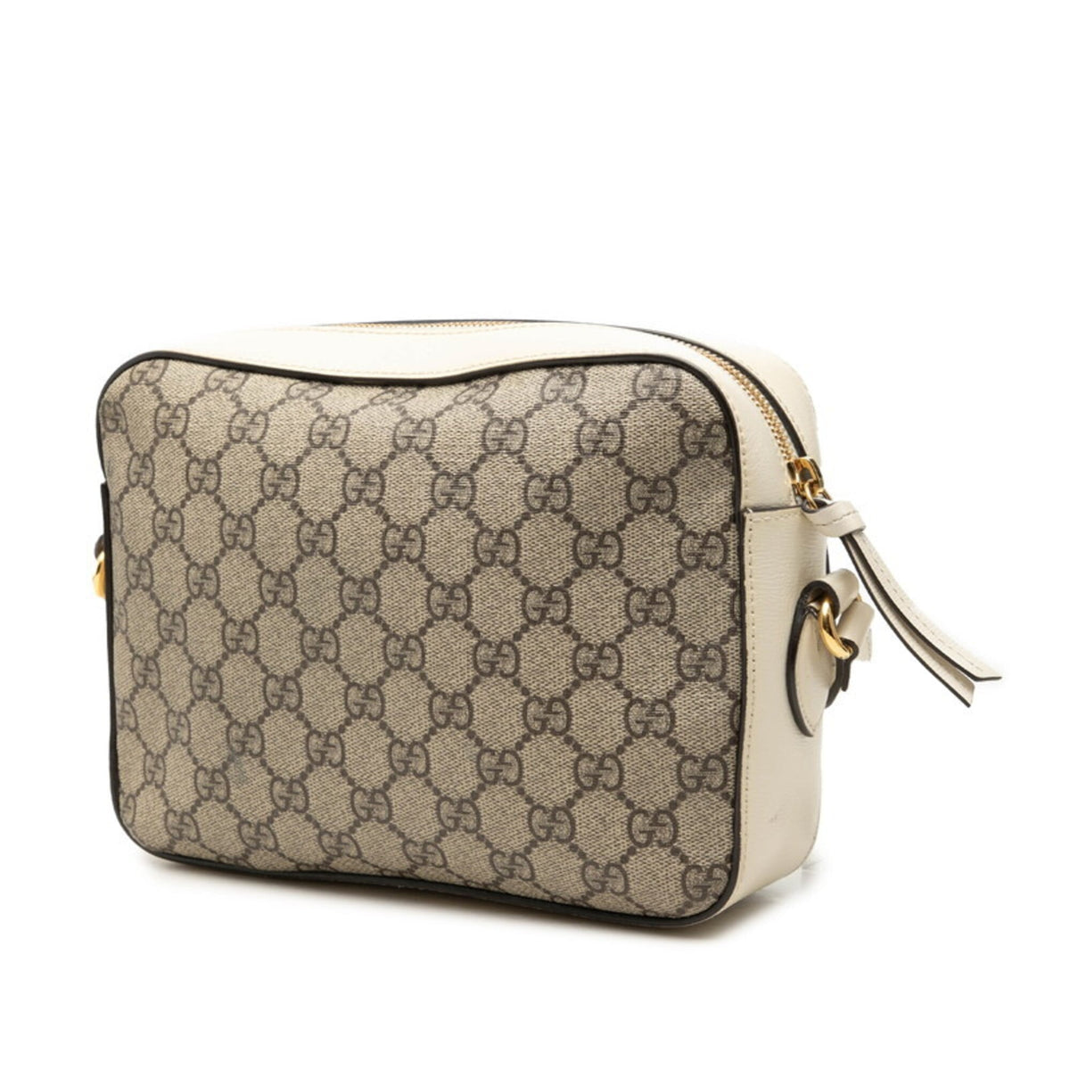 Gucci Horsebit Beige White Pvc Leather Shoulder Bag (Pre-Owned)