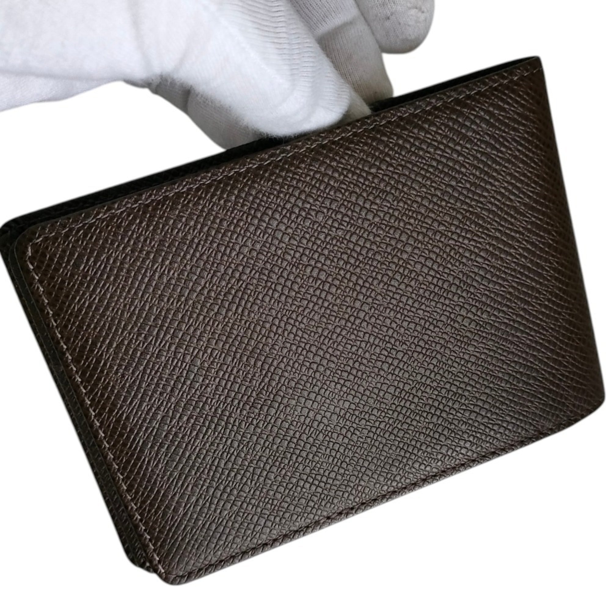 Louis Vuitton Taiga Brown Leather Wallet (Bi-Fold) (Pre-Owned)