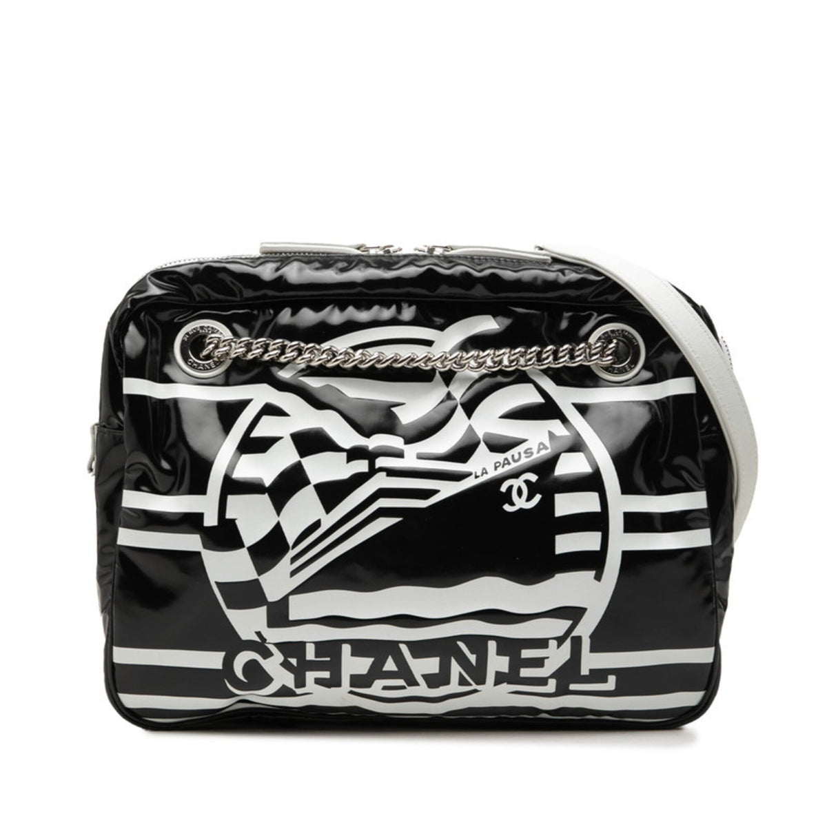 Chanel Black White Pvc Shoulder Bag (Pre-Owned)