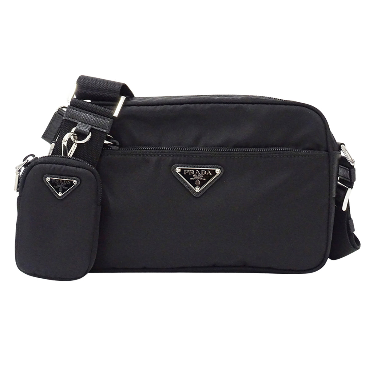 Prada Black Nylon Handbag Shoulder Bag (Pre-Owned)