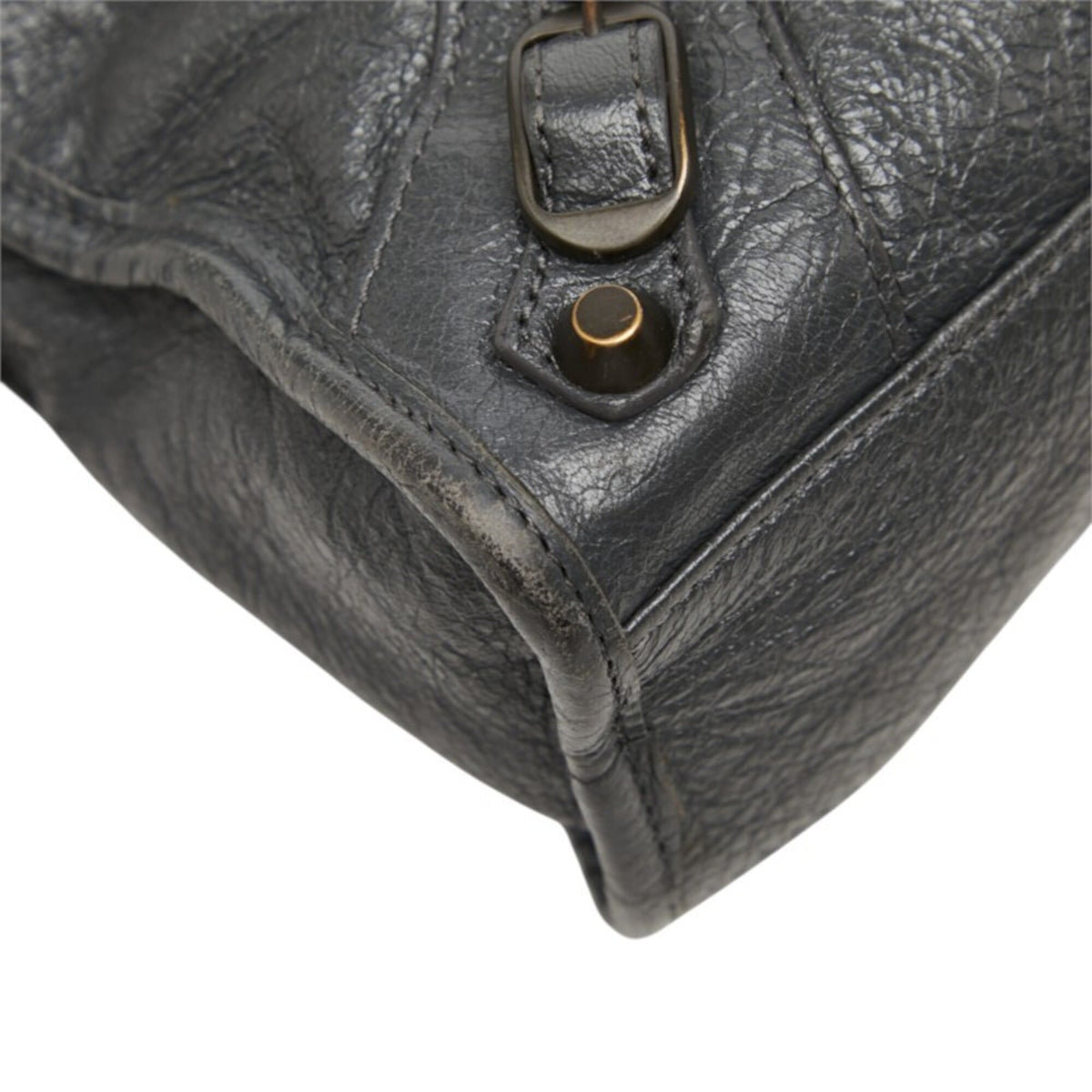 Balenciaga Gray Leather Handbag Shoulder Bag (Pre-Owned)