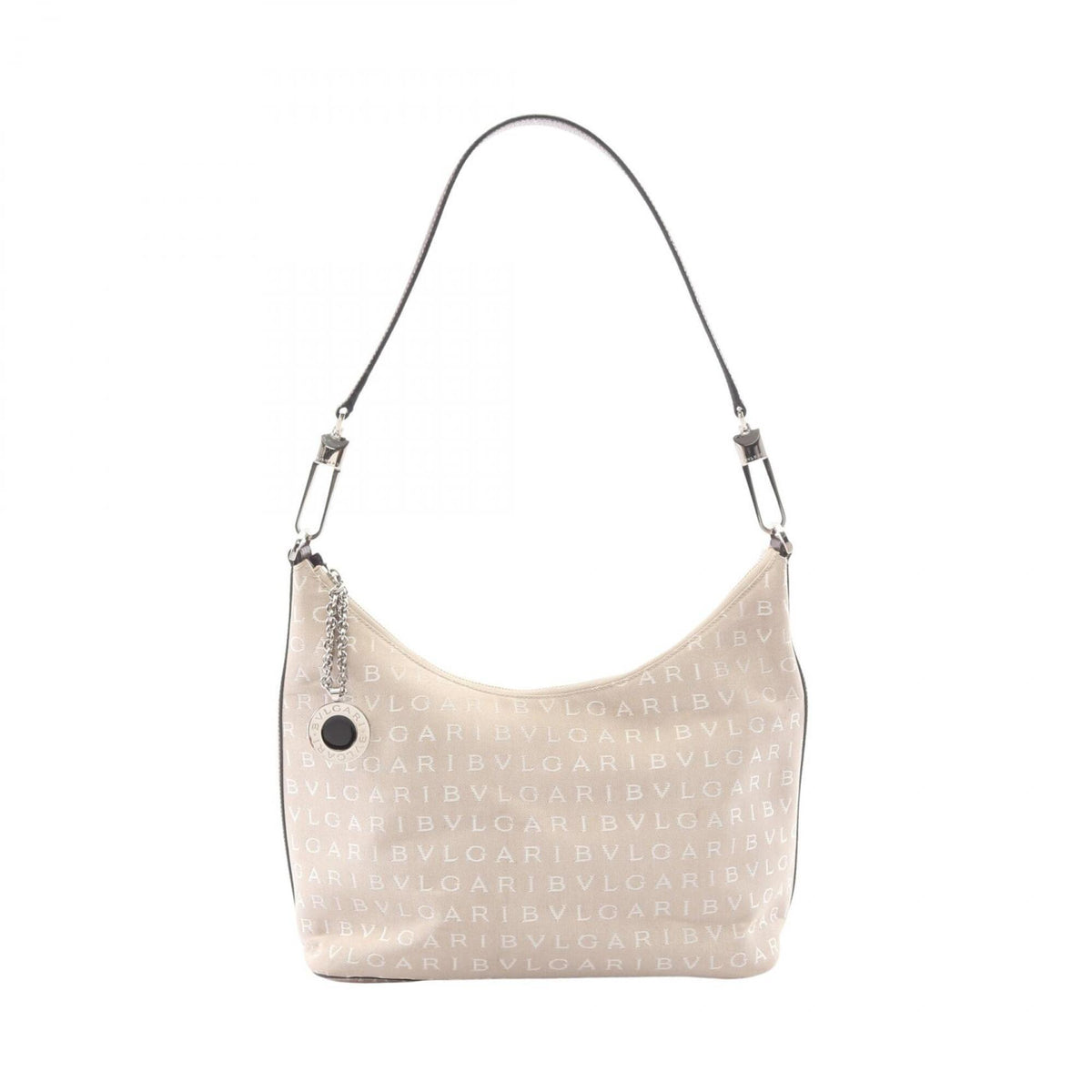 Bvlgari Beige Brown Canvas Leather Handbag Shoulder Bag (Pre-Owned)