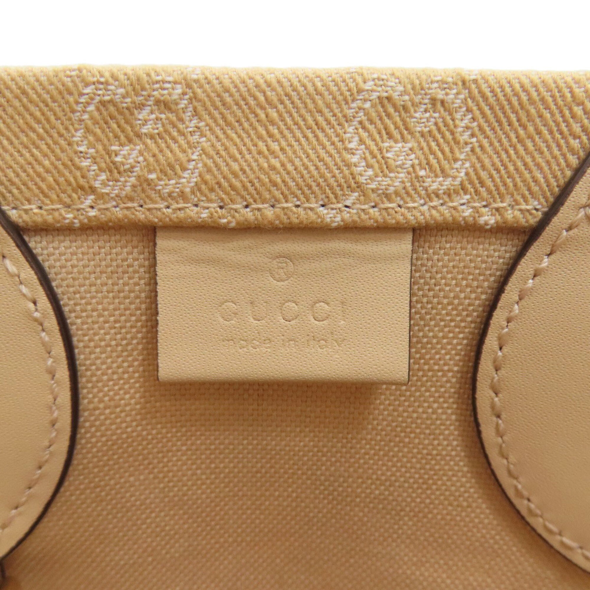 Gucci Beige Canvas Handbag Pouch (Pre-Owned)