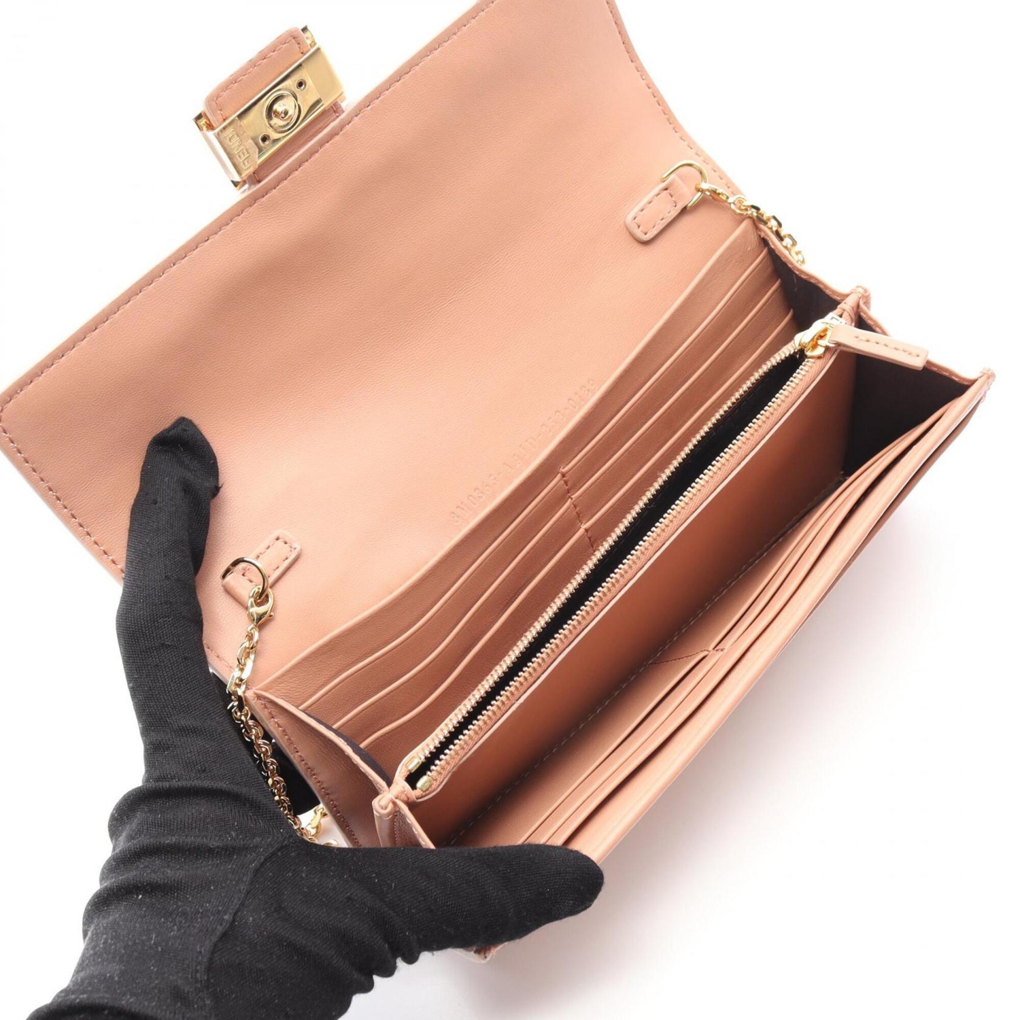 Fendi Pink Leather Handbag Shoulder Bag (Pre-Owned)